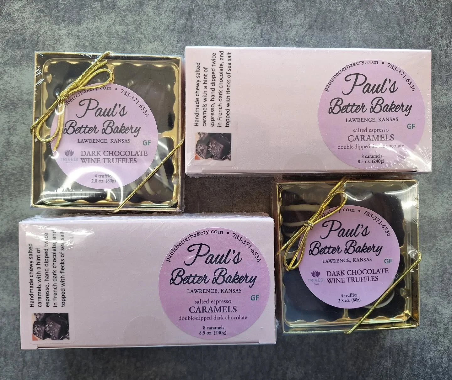 We're about 3 weeks out from #ValentinesDay, so why not consider some @paulsbetterbakery espresso caramels or dark chocolate wine truffles (made with @trivediwine)? It's never too early to make plans for #chocolate. #ontherocksliquor #lawrenceks #can