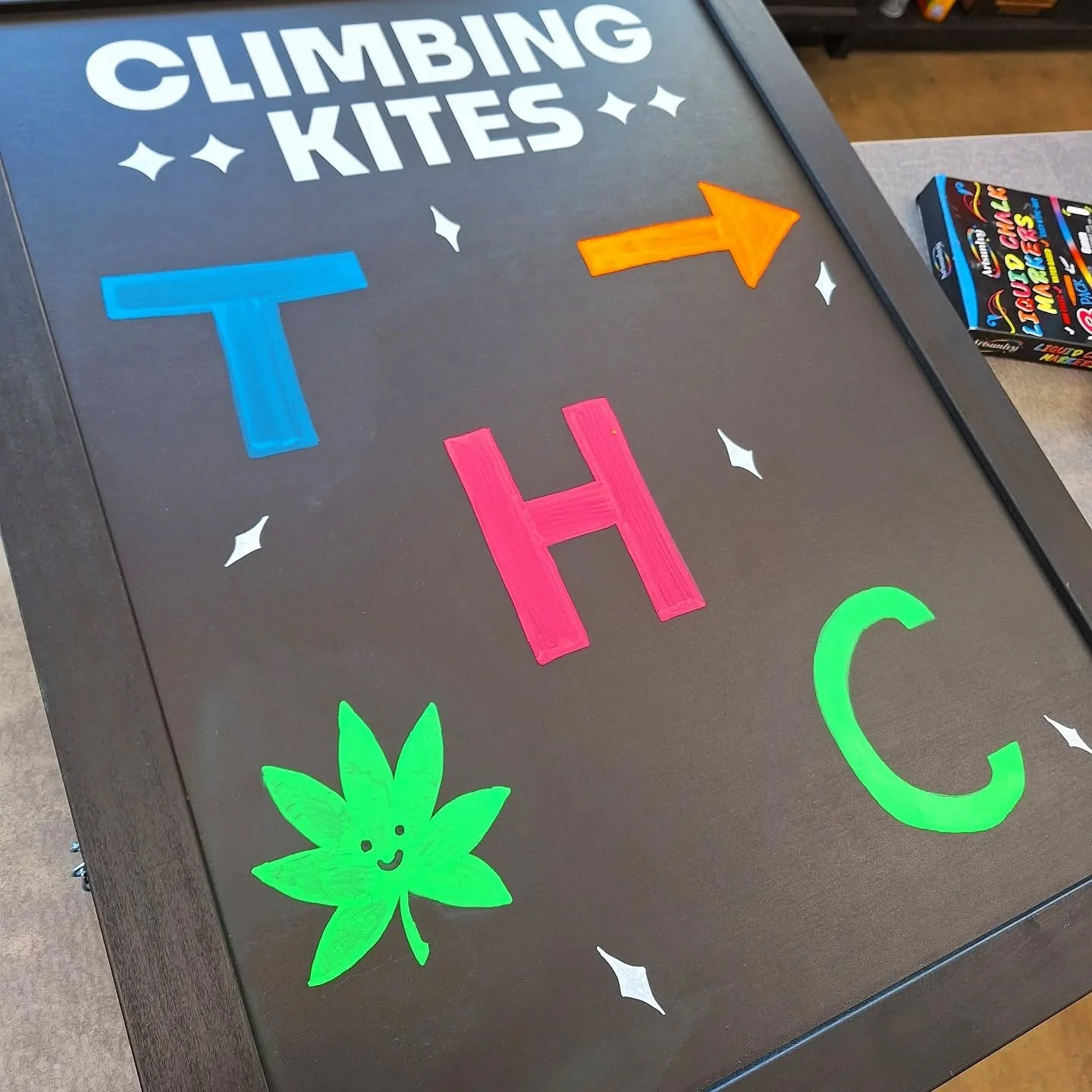 New signage! We really think the sparkles bring it together. #ontherocksliquor #lawrenceks #thc