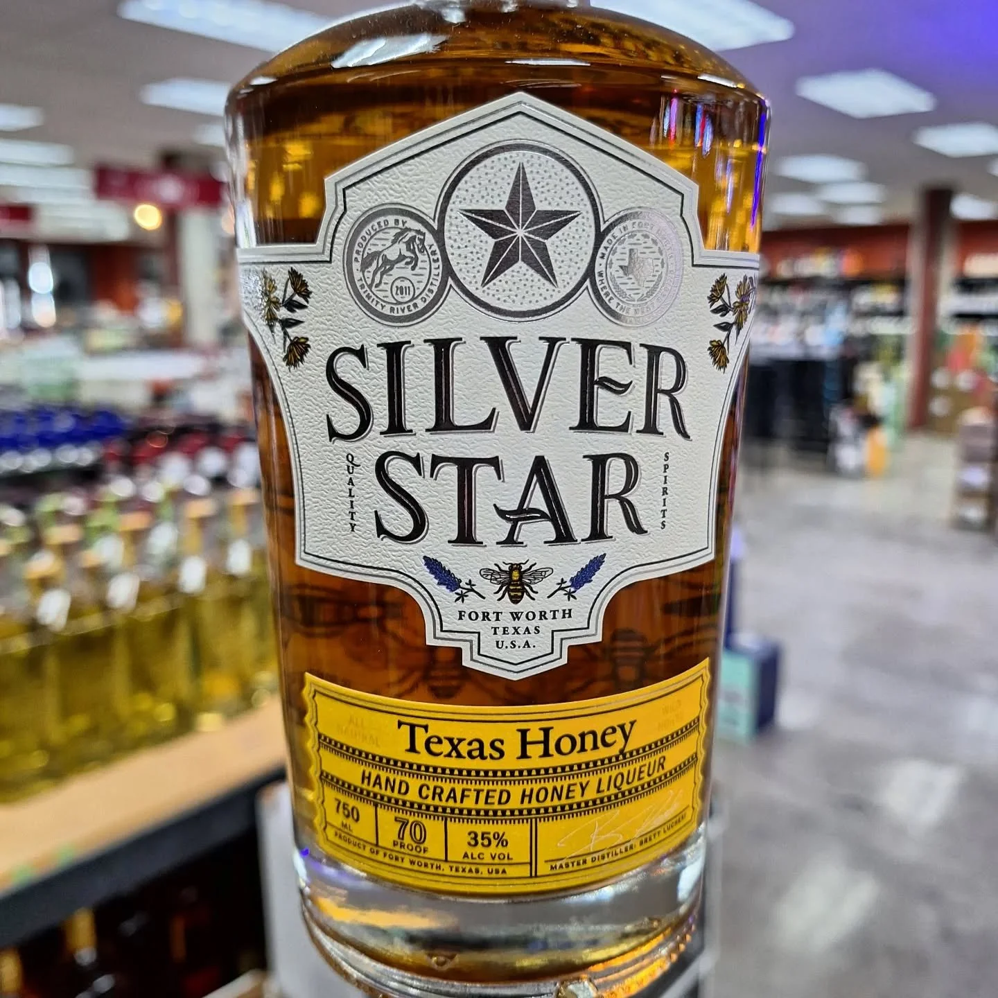 We'll have a sampling of @silverstarspirits' products on Friday 2/27 from 4-6pm. You have to try this honey #whiskey. It's divine. #ontherocksliquor #lawrenceks