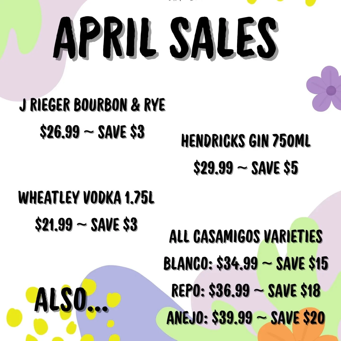 Save big money on @casamigos #tequila this month, along with @jriegerco bourbon &amp; rye, @hendricksgin, &amp; @wheatleyvodka. #sale #ontherocksliquor #lawrenceks