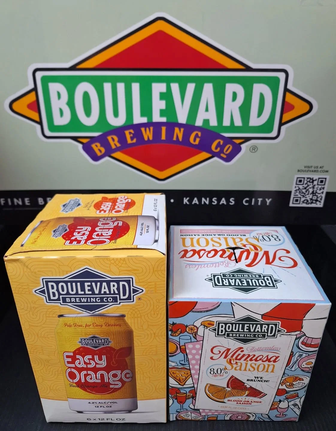@boulevard_beer has 2 great #bloodorange beers on offer right now. Easy Orange is a sessionable ale, while the Mimosa Saison is a powerful 8%. They're both just what you need as we spring into summer. #ontherocksliquor #lawrenceks