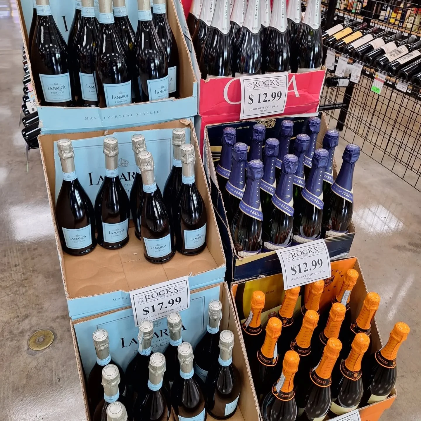 SO MUCH BUBBLY! We are set for #ku graduation with all the sparking #wine you could ask for. #ontherocksliquor #lawrenceks