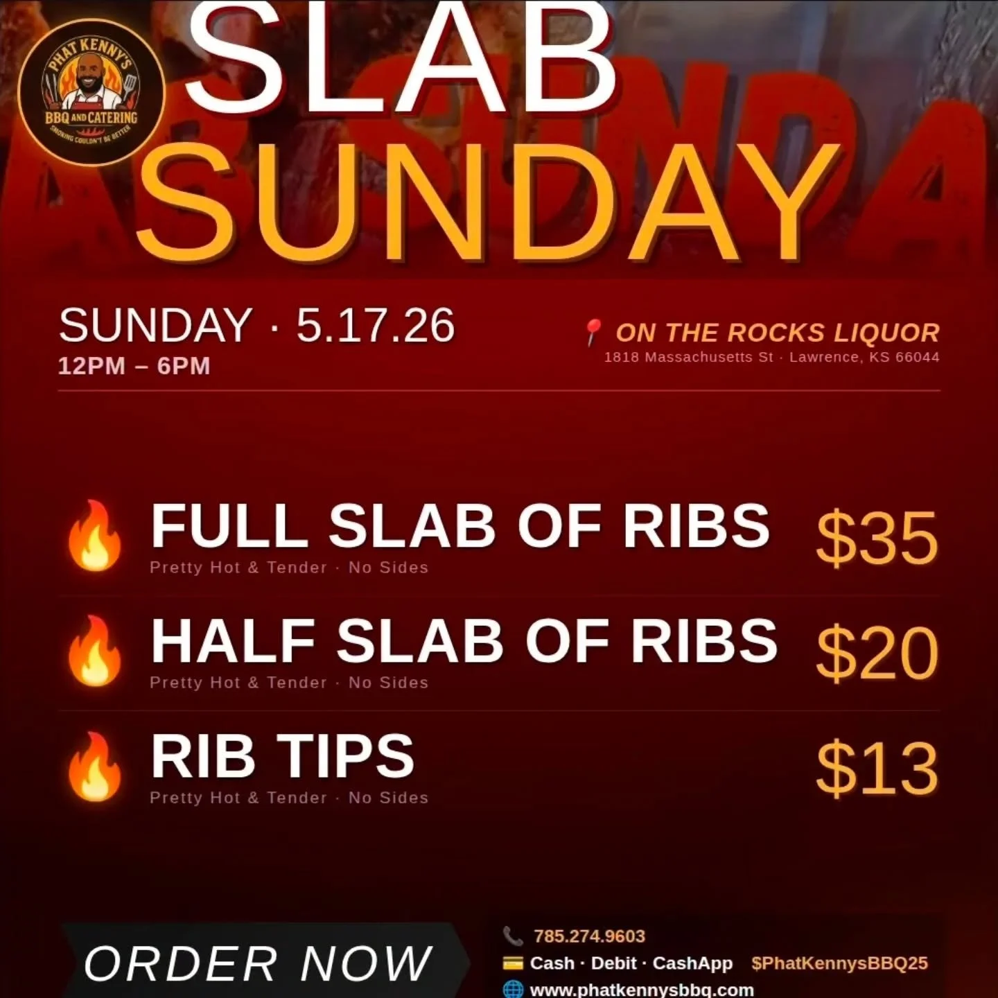 If you need a last-minute food idea for graduation, @phatkennysbbq will be selling full and half.slabs of ribs, along with rib tips on Sunday 5/17 from noon-6pm (weather permitting). Come through, snag dinner &amp; drinks. We'll see you then. #BBQ #o