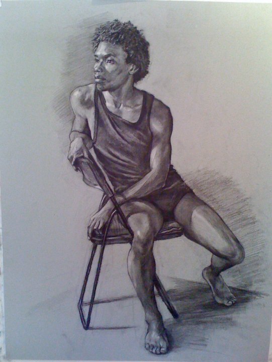 PORTRAIT OF A MAN, Charcoal on paper, 2010