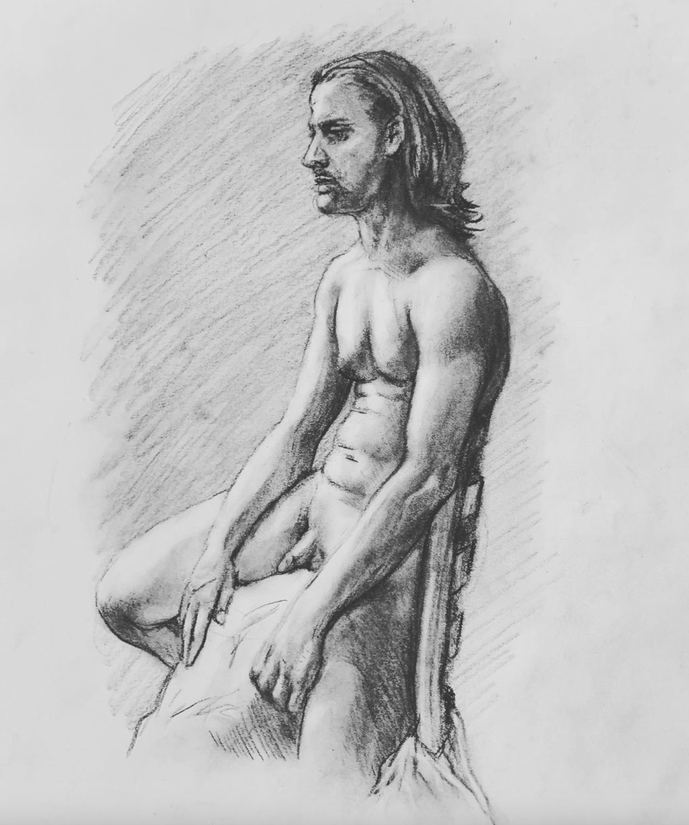YANNIS, charcoal on paper, 2022