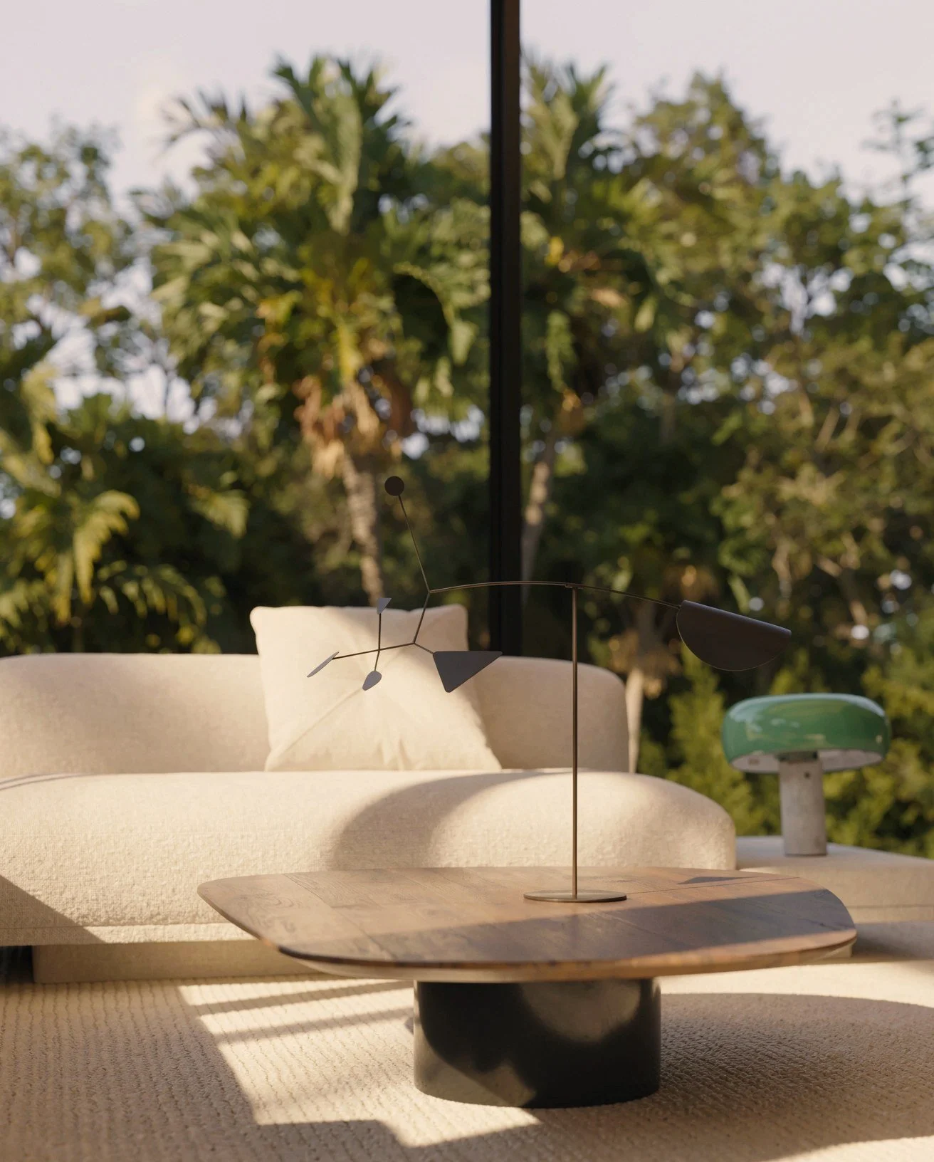 Coffee table and sofa in the living room