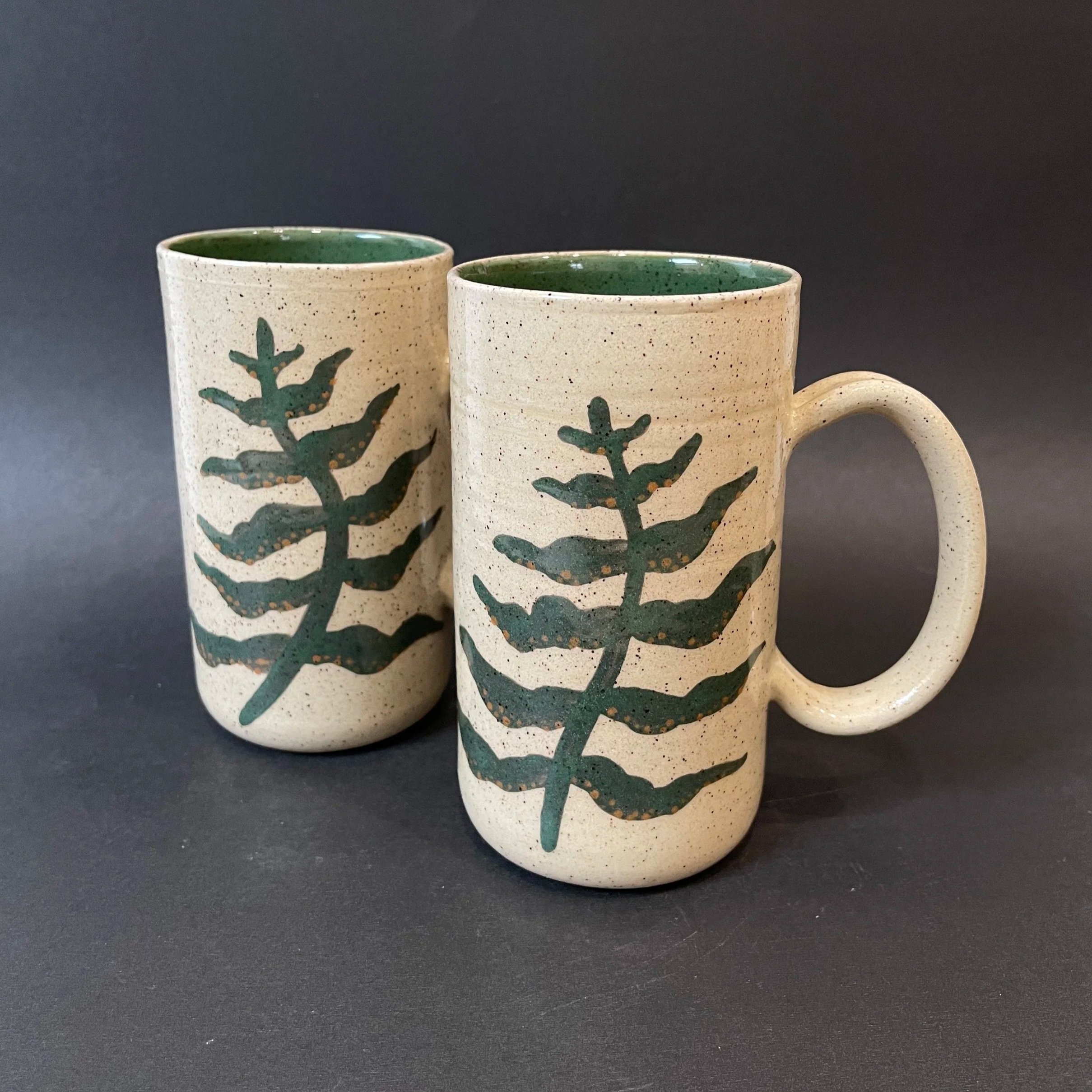 Large Underglaze Fern Mug