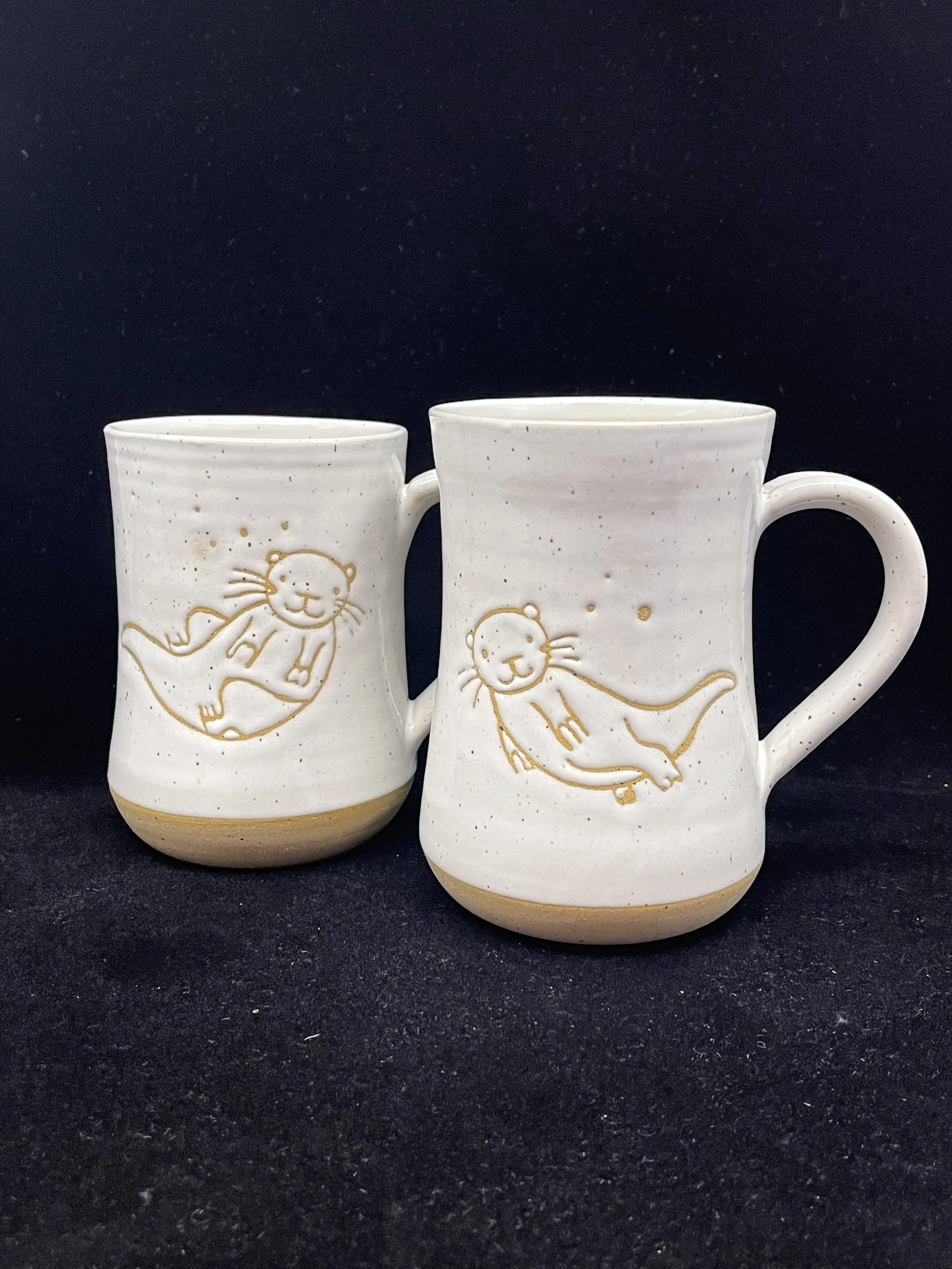 Large White Otter Mug