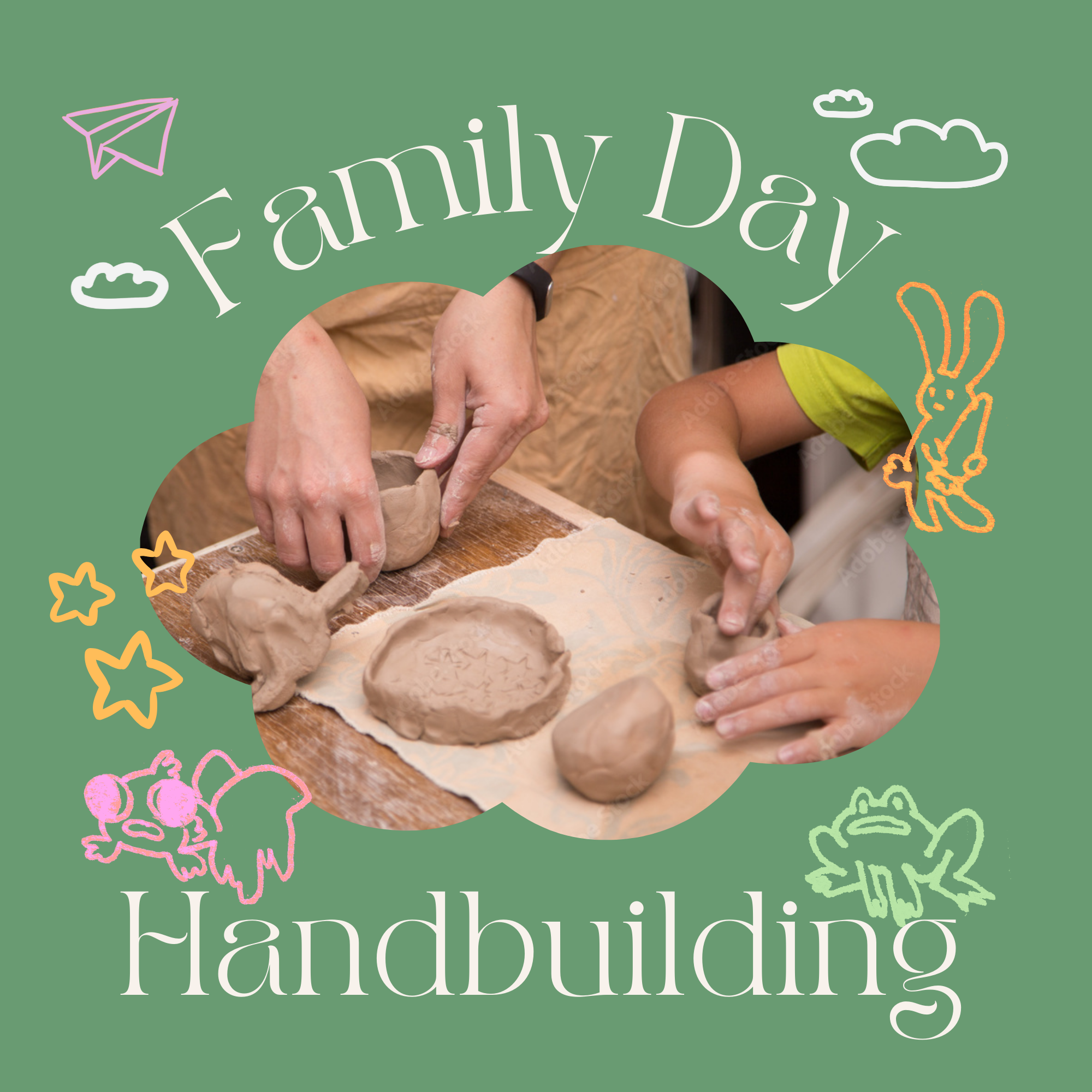 Family Day Play with Clay Hand-building! - Monday February 16th - 10:00am-11:30am