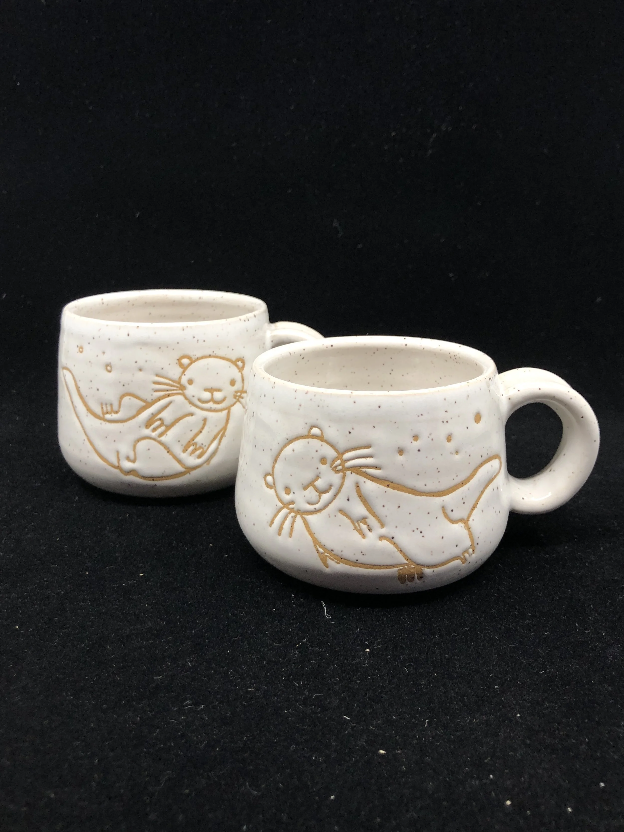 Small White Otter Mug
