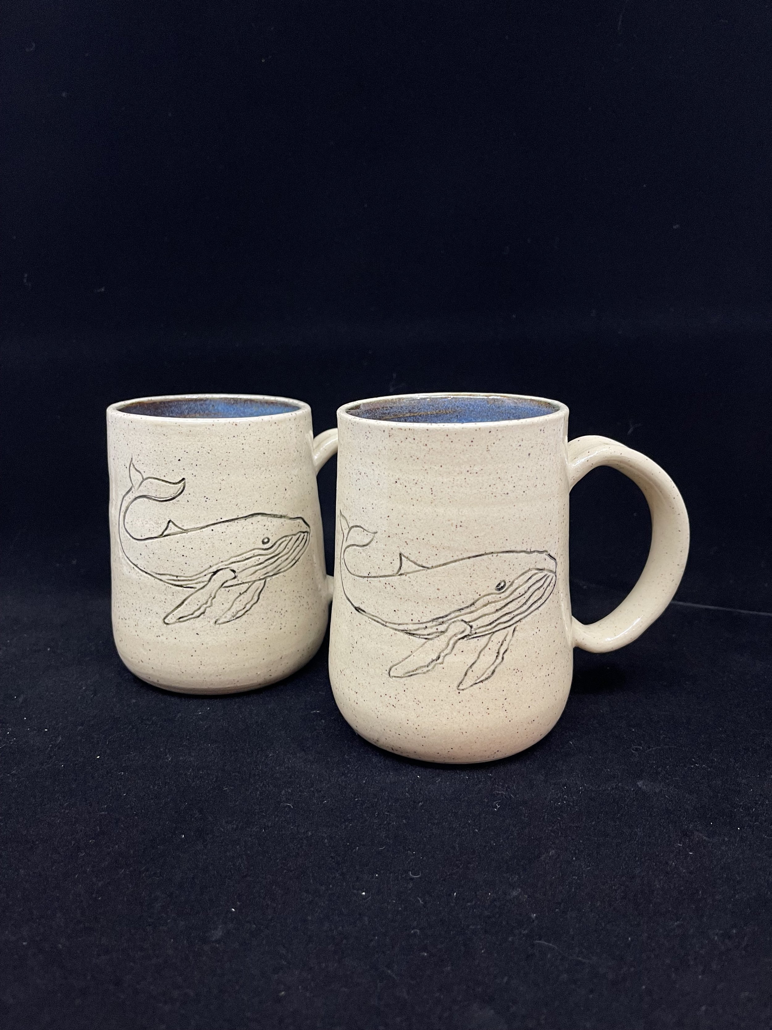 Large Carved Whale Mug