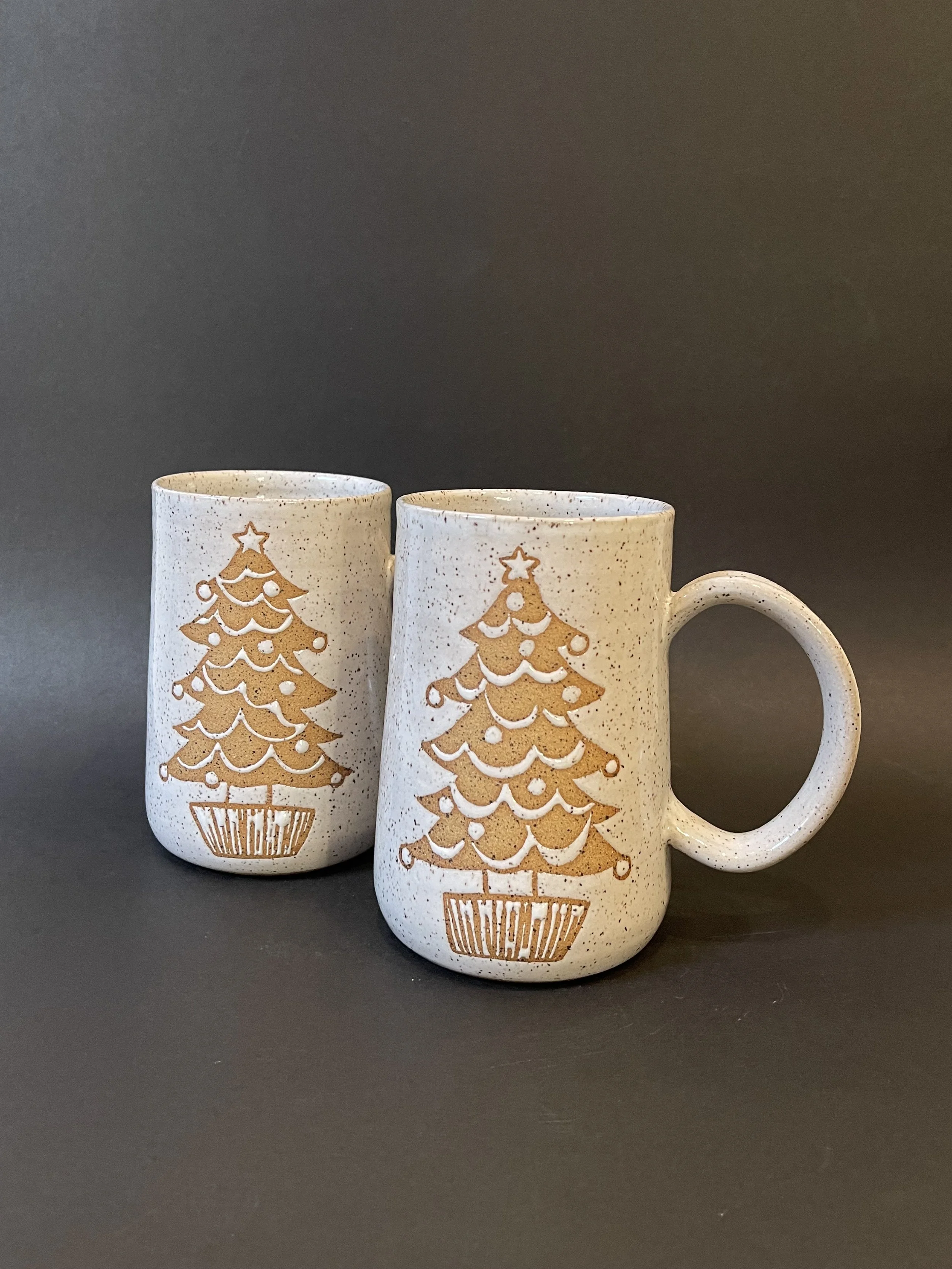 Large White Holiday Tree Mug