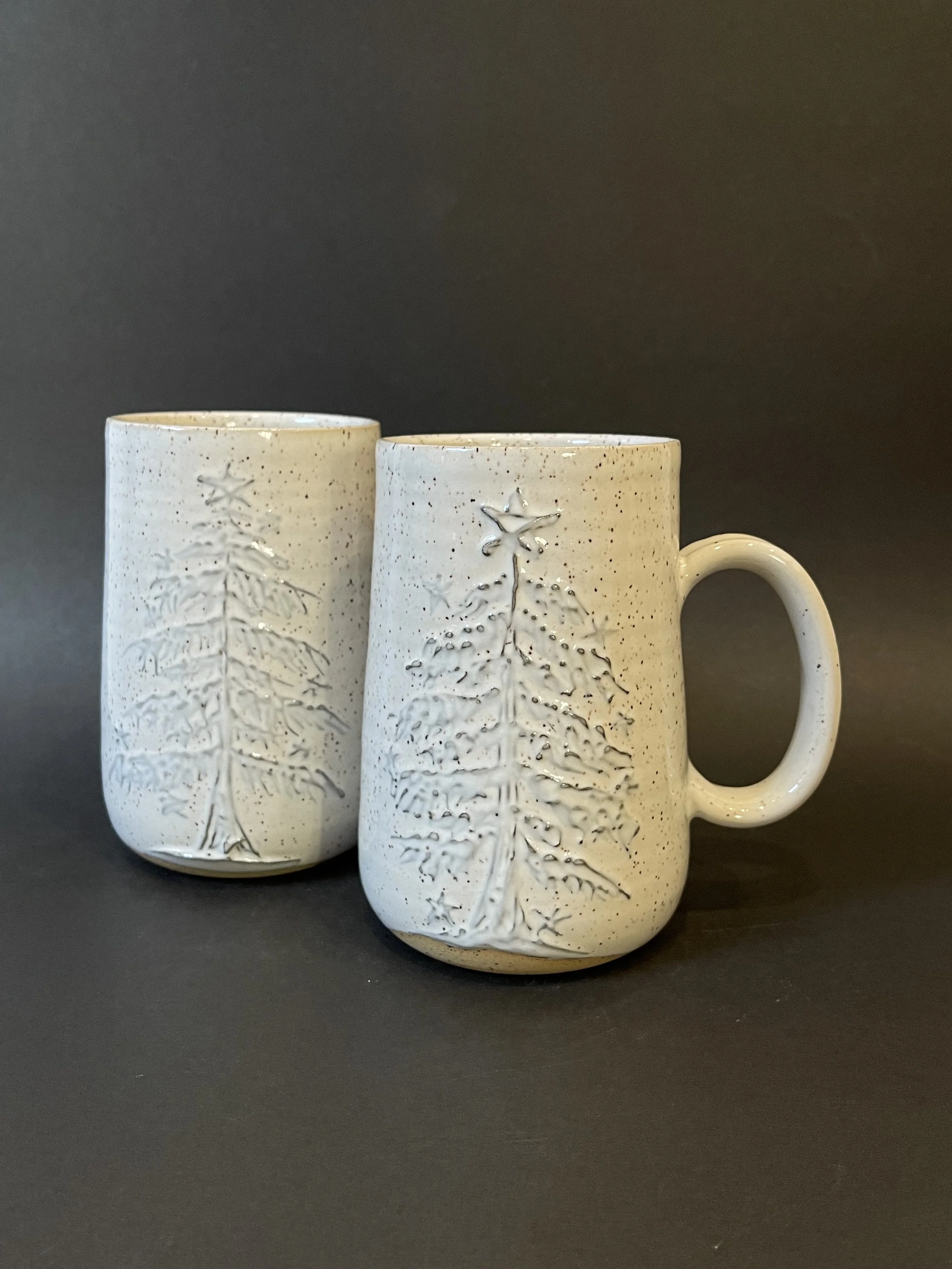 Large Winter Slip Tree Holiday Mug
