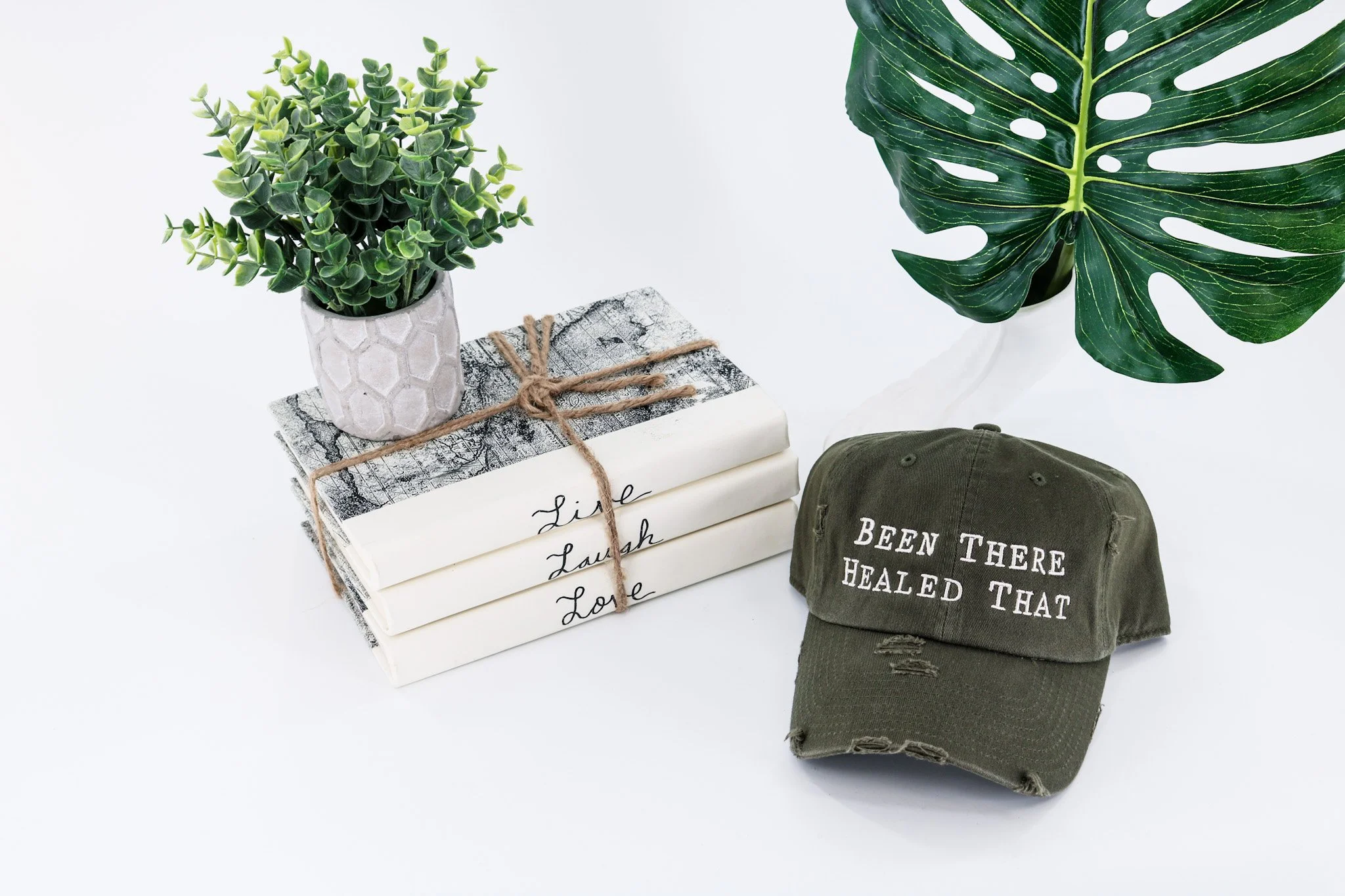 Olive Been There Healed That Distressed Baseball Cap.JPG