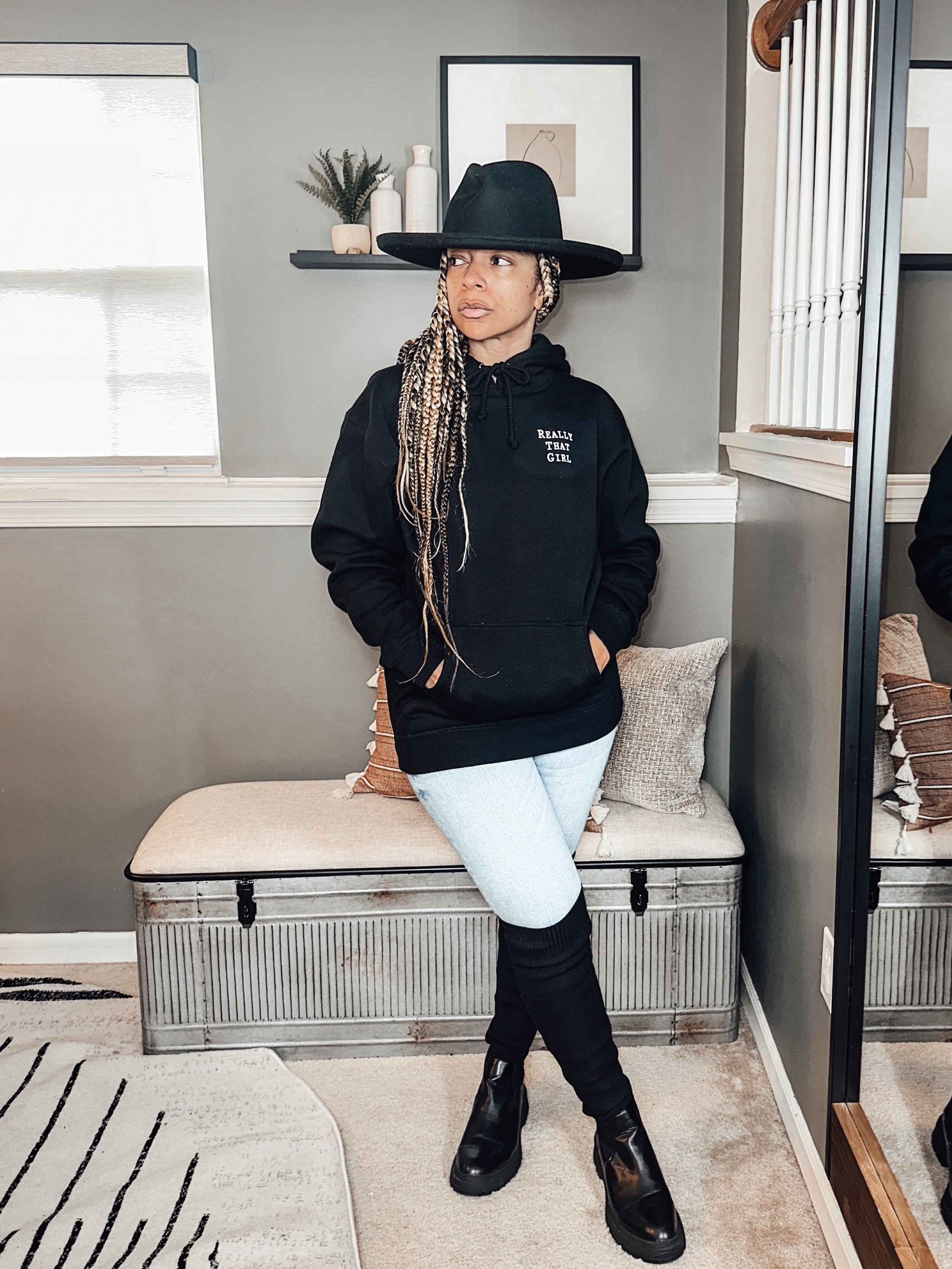 Really That Girl Screenprint Unisex Heavyweight Hoodie