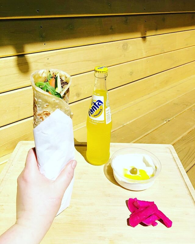 Sunny days call for Saj wraps and Fanta if you ask us! ☀️ come see us today from 10am-9pm!  #yalla #yallaseattle #sajwrap #saj #fanta #monday #seattletogo #togoseattle #arabfood #middleeasternfood #manoushe #zaatar #arabbread #flatbread