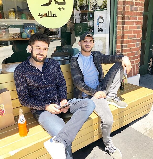 Sun&rsquo;s out again and it&rsquo;s going to be a beautiful day! Come see us starting at 10am and thanks @kamelkmail for being our photo model 💓💓 #yalla #yallaseattle #saj #sajwrap #tuesday #sunnyday #seattlesun #arabrestaurant #middleeasternfood