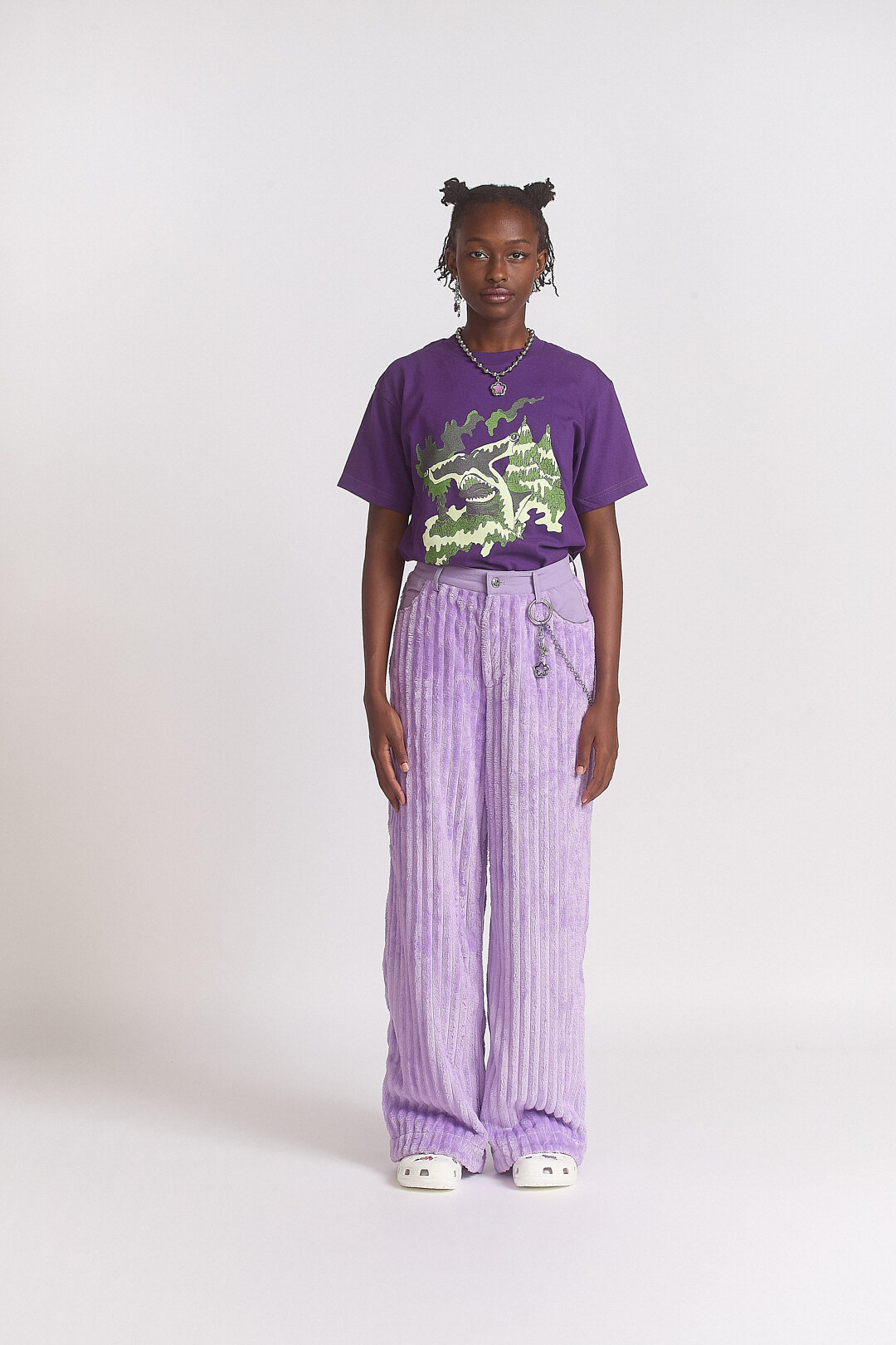 Purple Faux Leather Wide Leg Trousers | TALLY WEiJL Online Shop