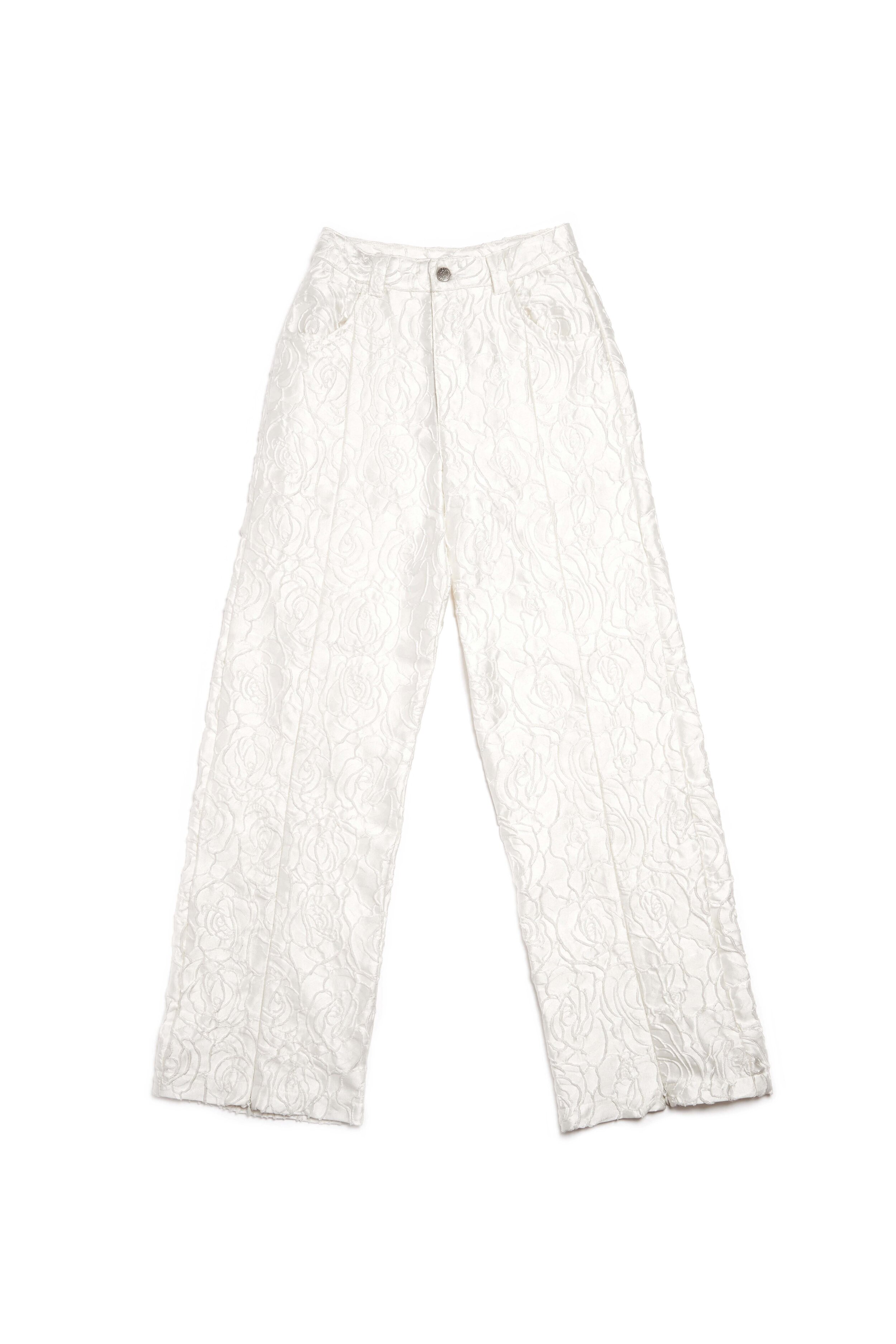 Floral Embossed Split Trousers — SOMEWHERE NOWHERE