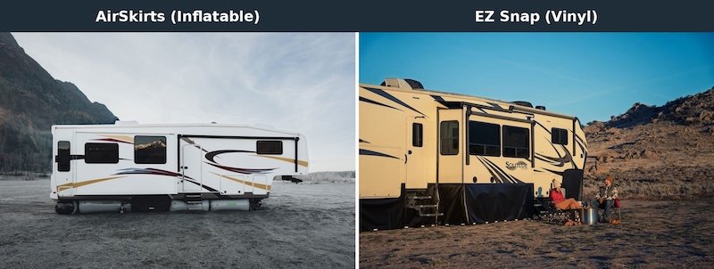 airskirts vs ez snap rv skirting