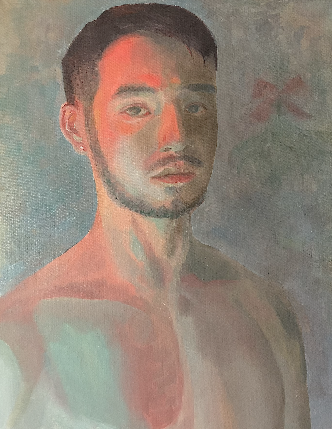Self-Portrait On Christmas Days - When Your Gleaming Green Turns Into My Deepest Blue