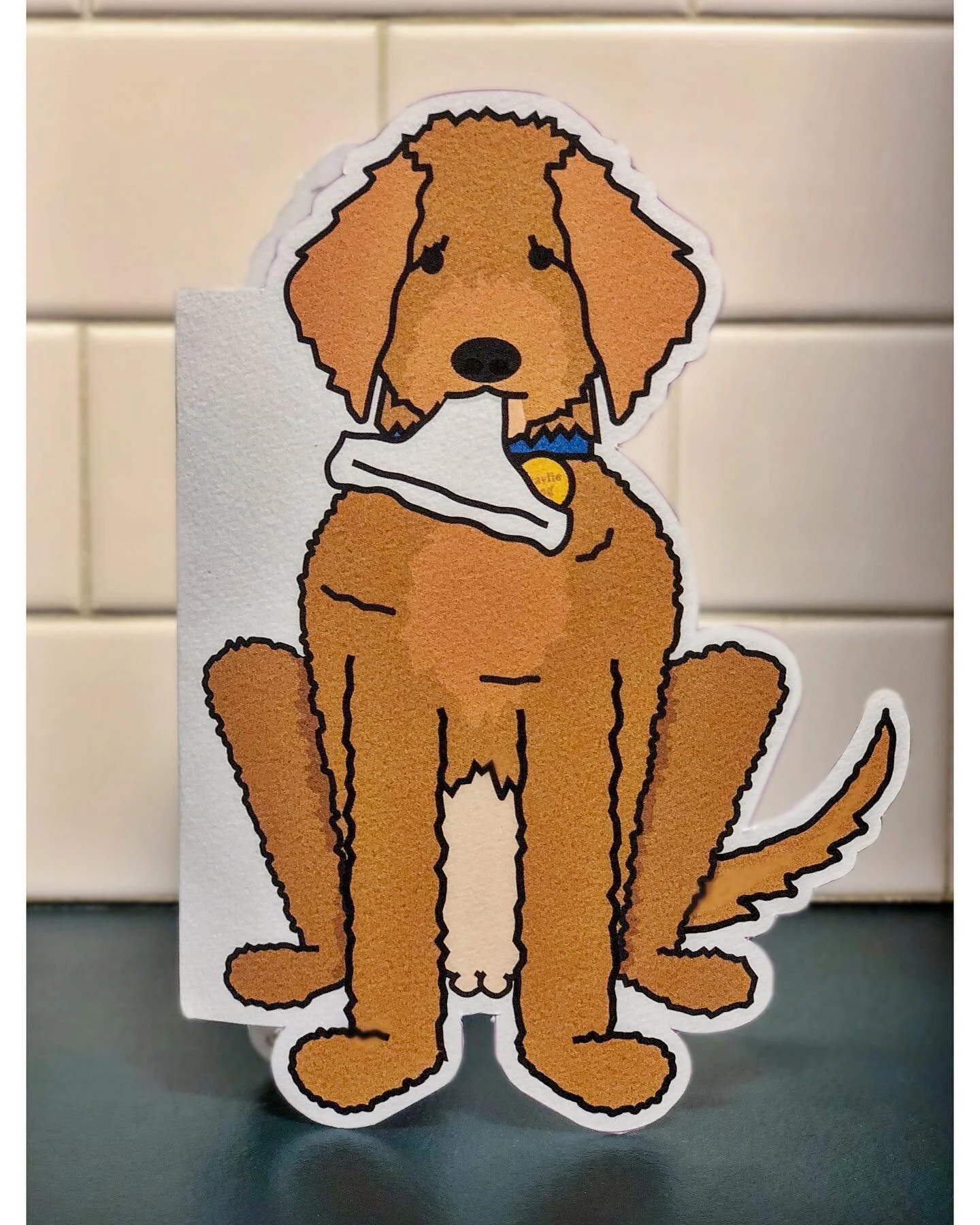 A cute little birthday card I illustrated for @tfkjnr. It&rsquo;s modelled off our underwear stealing @Charlie-dog-chews.
#graphicdesign #happybirthday #groodle