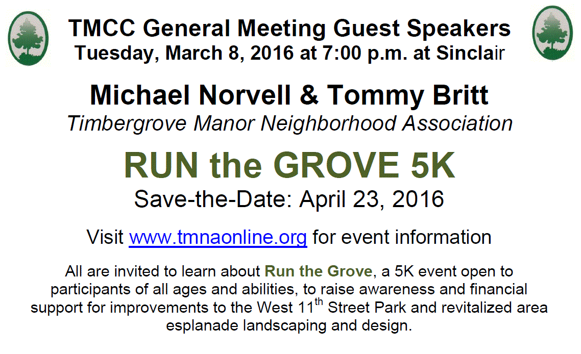 Save the Date - March 8, 2016 - TMCC General Meeting