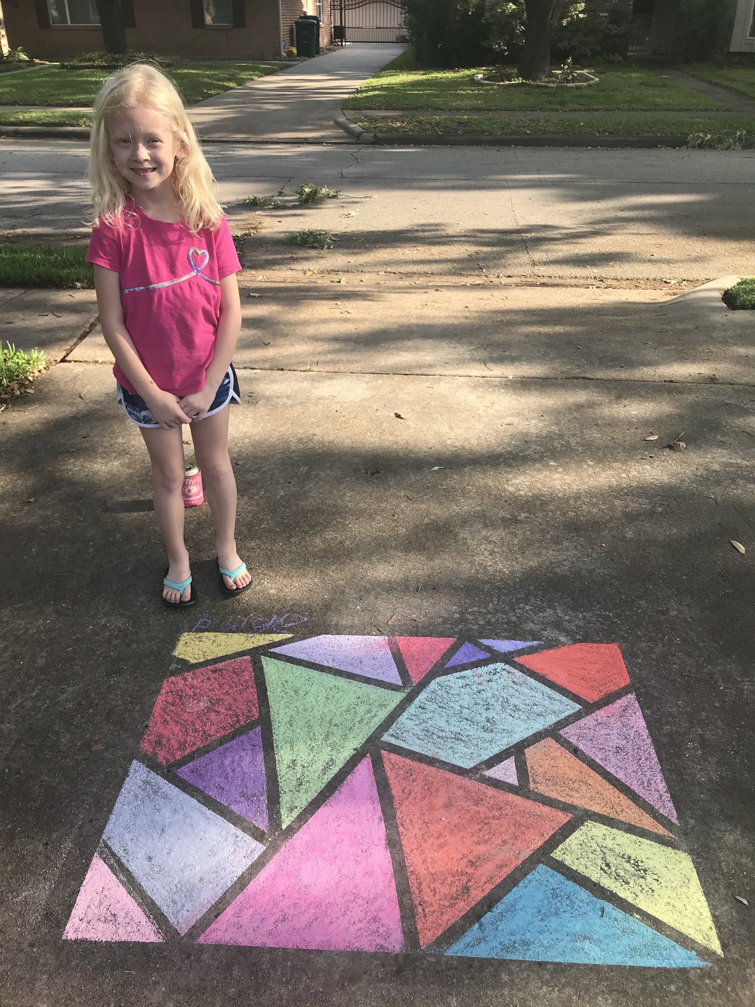  Paige on Lindyann shows off her chalk art skills! 