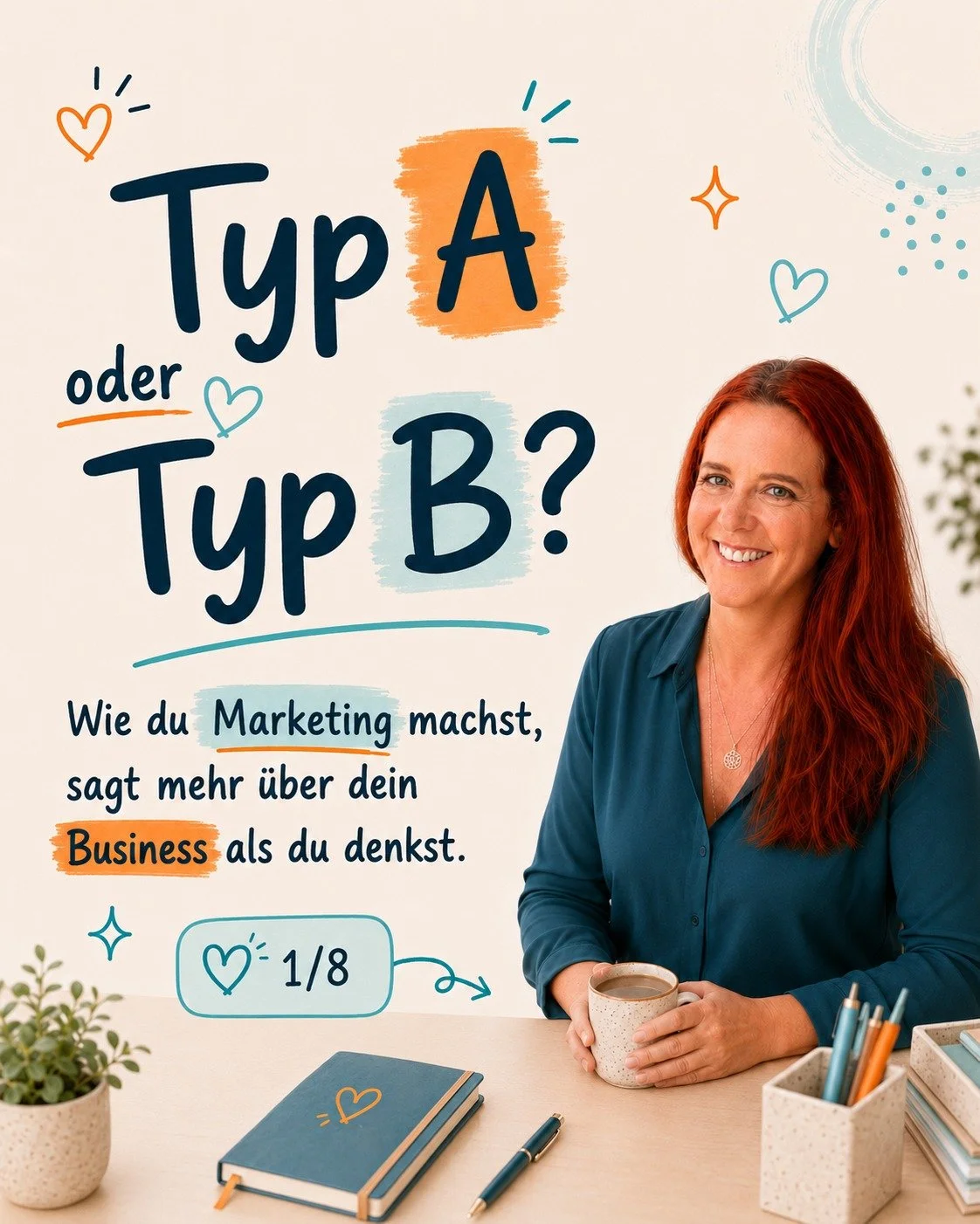 Typ A oder Typ B: wie du Marketing machst, sagt alles &uuml;ber dein Business.

Typ A postet jeden Tag, z&auml;hlt Likes und fragt sich, warum trotzdem niemand bucht. 
Typ B postet, wenn sie etwas zu sagen hat und hat ein System, das dazwischen f&uum