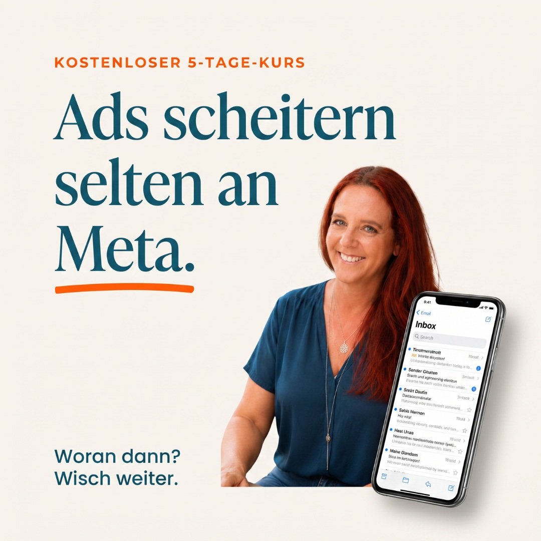 Ads scheitern selten an Meta.

Meta optimiert, testet und liefert aus. Das kann es inzwischen richtig gut. 

Was Meta nicht entscheidet: f&uuml;r wen deine Anzeige gemacht ist und was sie sagen soll.

Wenn das vorher nicht gekl&auml;rt ist, liefert M