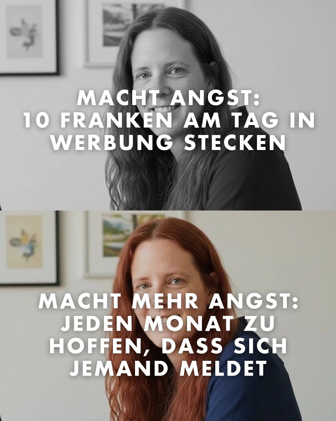 10 Franken am Tag machen dir Angst? Ein weiteres Jahr ohne verl&auml;ssliche Anfragen sollte dir mehr Angst machen.

Kommentiere &bdquo;DREHBUCH", wenn du nicht l&auml;nger aus Angst vor Werbung unsichtbar bleiben willst. Ich schicke dir meinen 