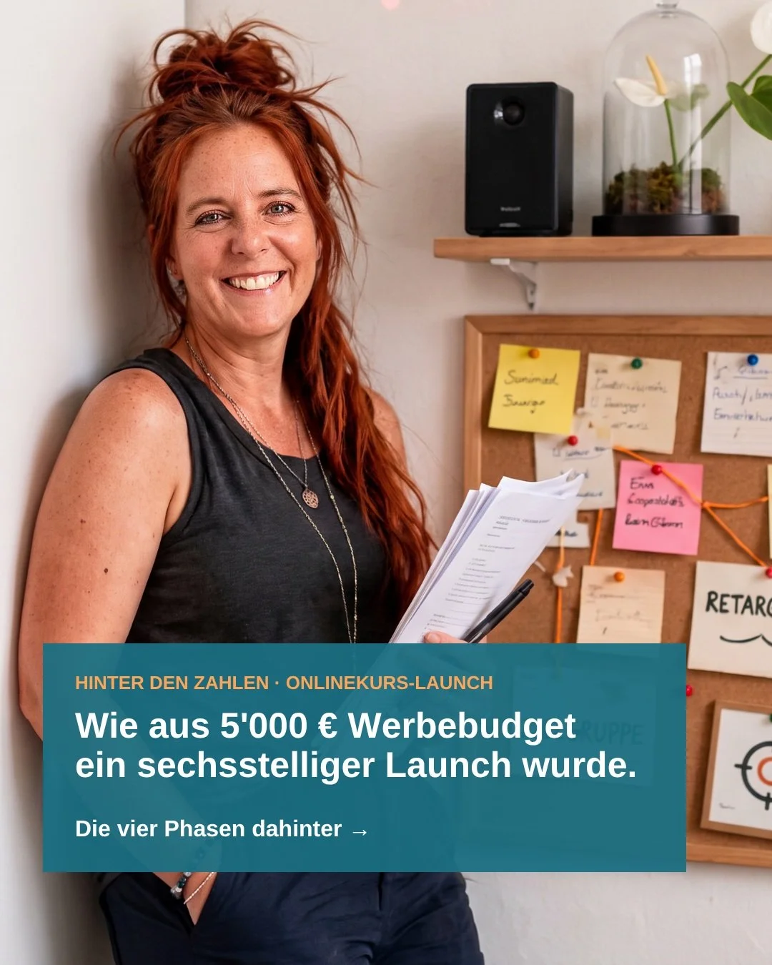 5'000 &euro; Werbebudget. &Uuml;ber 50 verkaufte Ausbildungen. Ein sechsstelliger Umsatz.

So lief der Onlinekurs-Launch einer Kundin. 

Dahinter steckt keine einzelne Werbeanzeige. Es waren vier Phasen, die aufeinander aufbauen:

E-Mail-Liste aufbau
