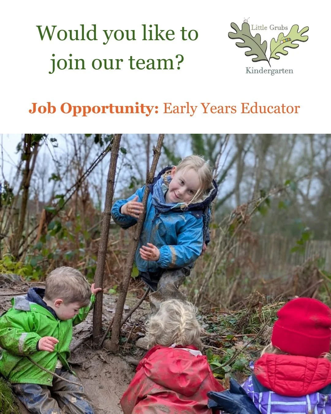 🌿 We&rsquo;re Hiring &ndash; Join the Little Grubs Team 🌿
We have an exciting opportunity to join our small, caring, and motivated team at Little Grubs Kindergarten in our beautiful woodland setting near Ludlow.

We&rsquo;re looking for someone war