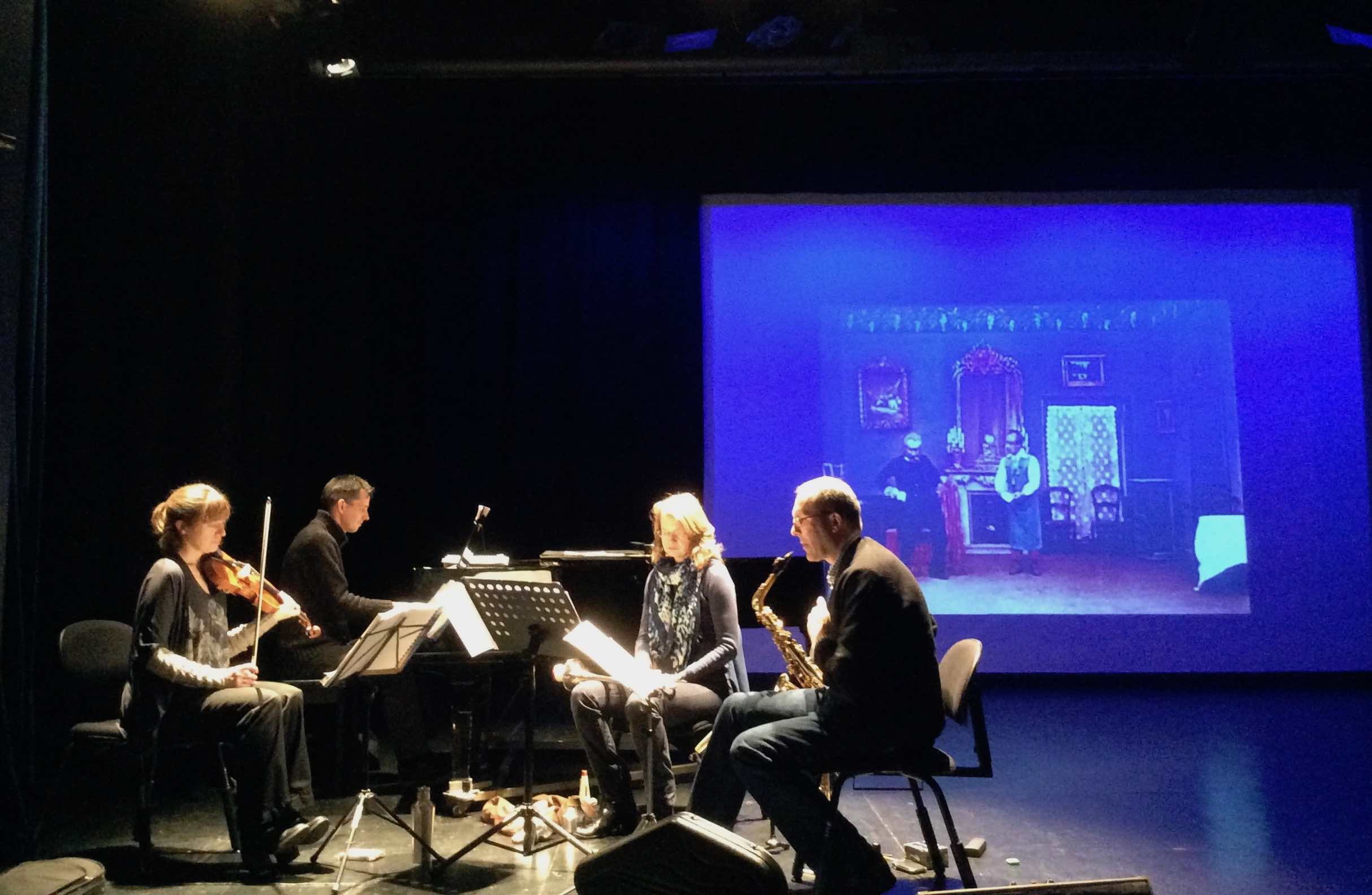 Counterpoise rehearsing The Devilish Tenant, Feb 2017