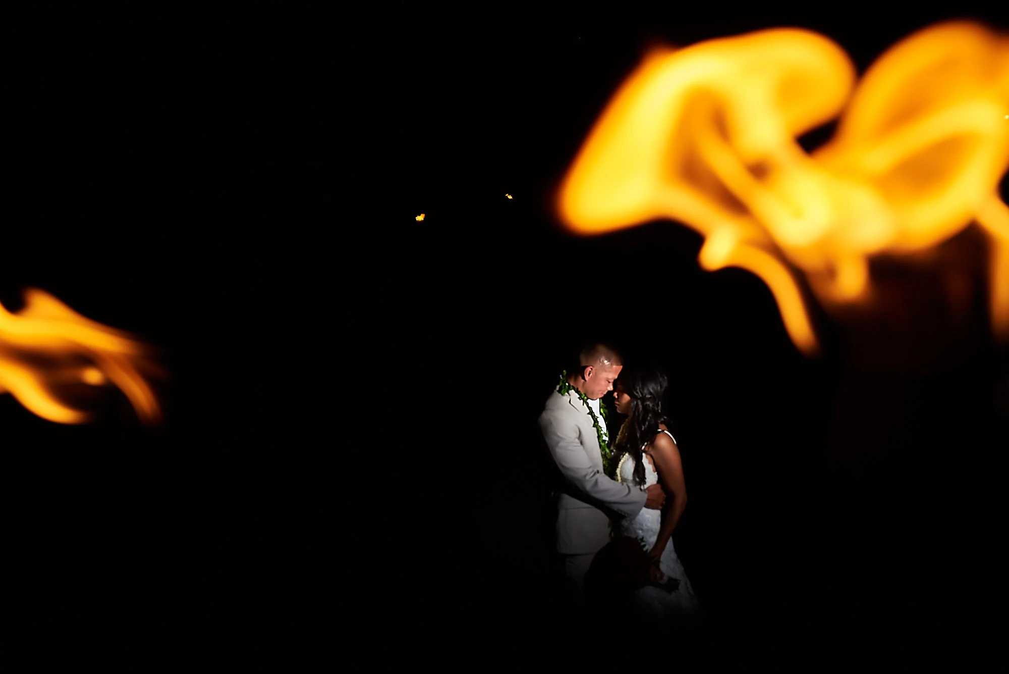 Hawaii wedding | Darnell and Ryan | couple shoot with fire