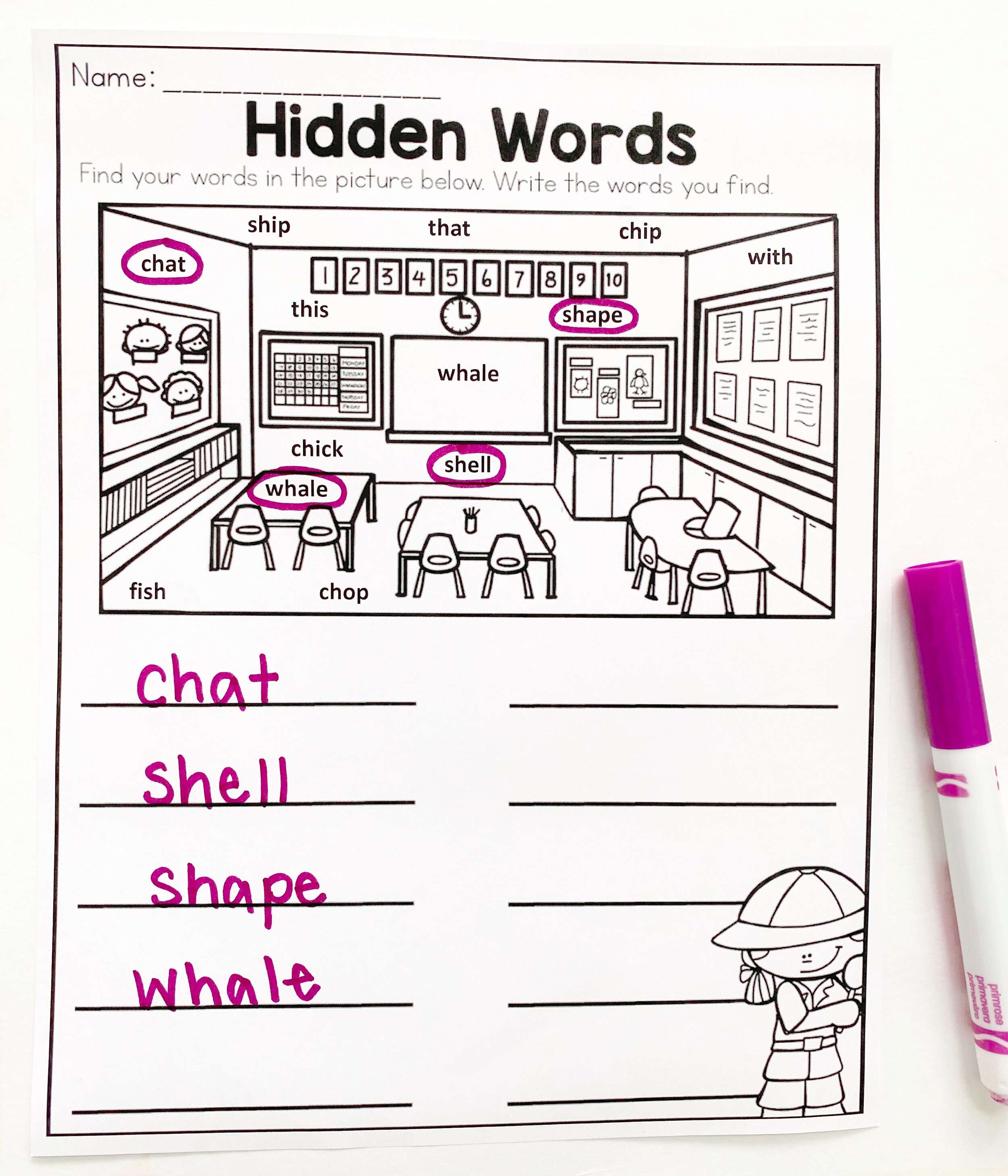 Hidden Words is a simple and engaging word work activity!