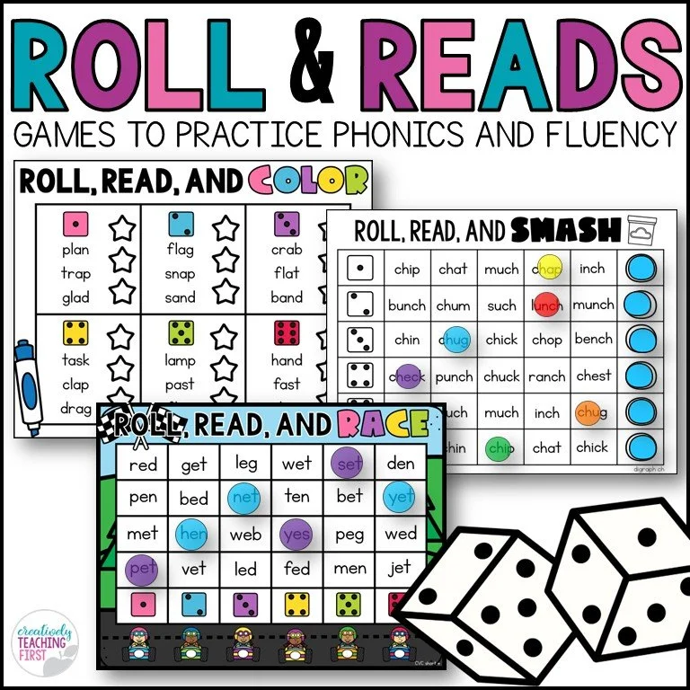 Practice Phonics and Fluency Skills with a Roll and Read Game