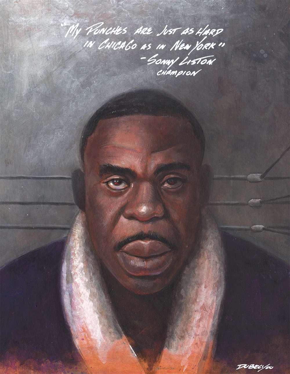 "Hitting Hard In NewYork: A Study Of Champion Sonny Liston" 8in x 10in Acrylic