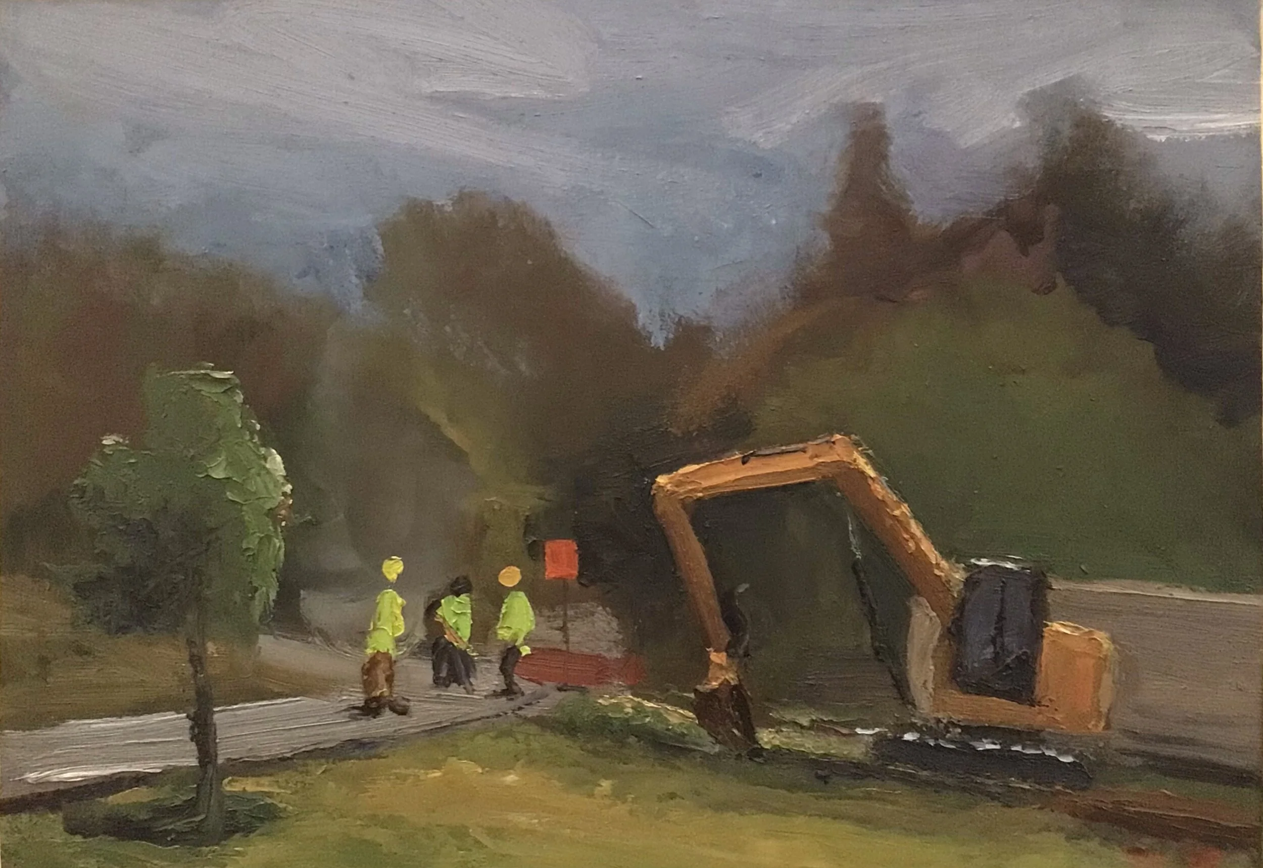 #3 Rebuilding Cherokee Bridge Oil on Panel, 15.5”x10.5” 2019.jpeg