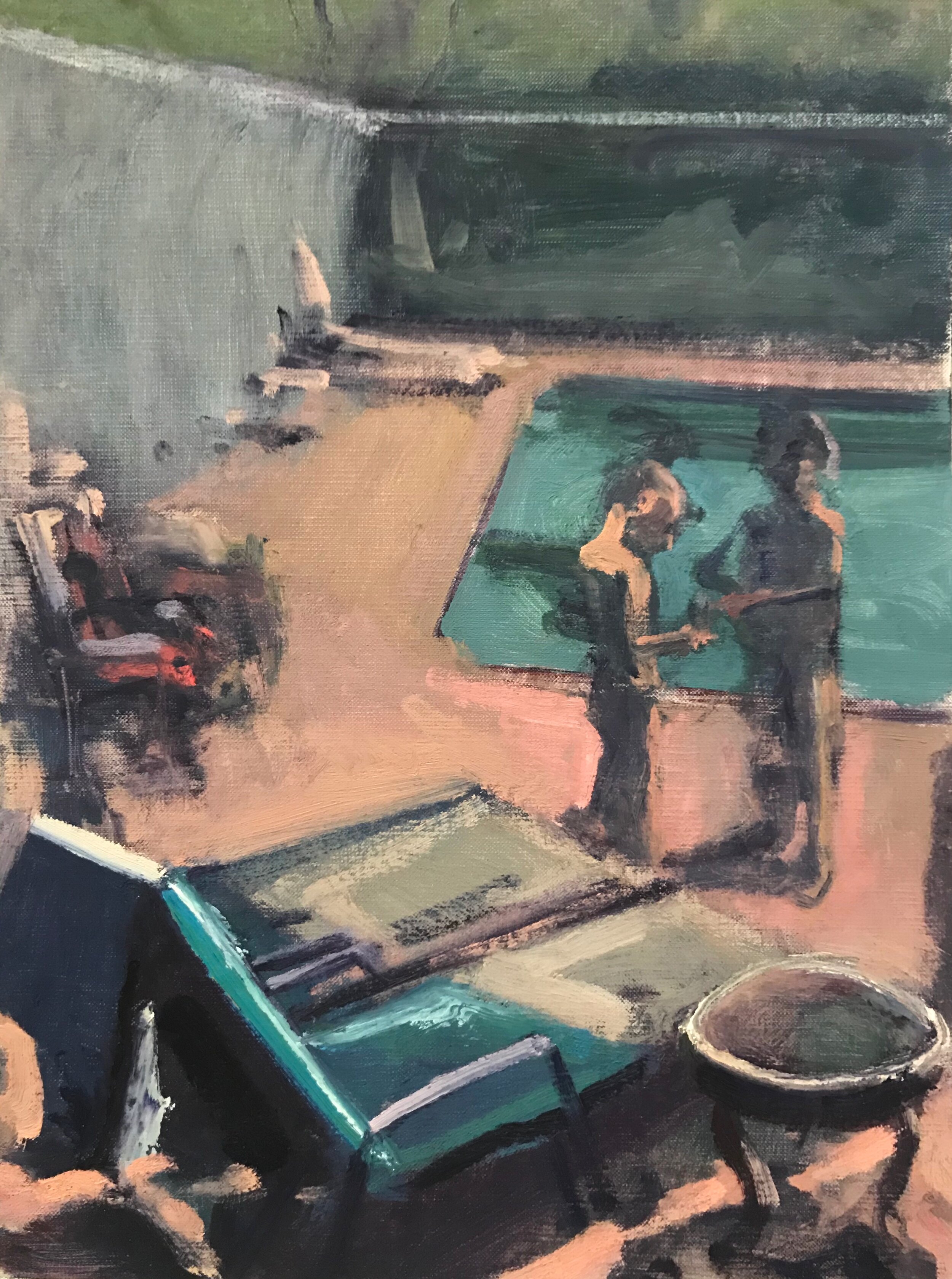 Aaron Lubrick “Boys Playing by the Swimming Pool”