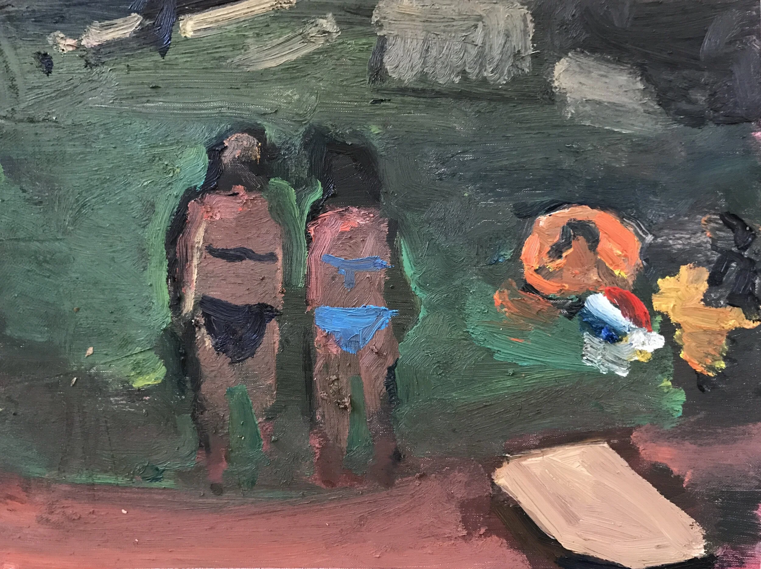 #18 “Swimming at Big Rock” Oil on Panel, 15”x11” 2017 .jpg