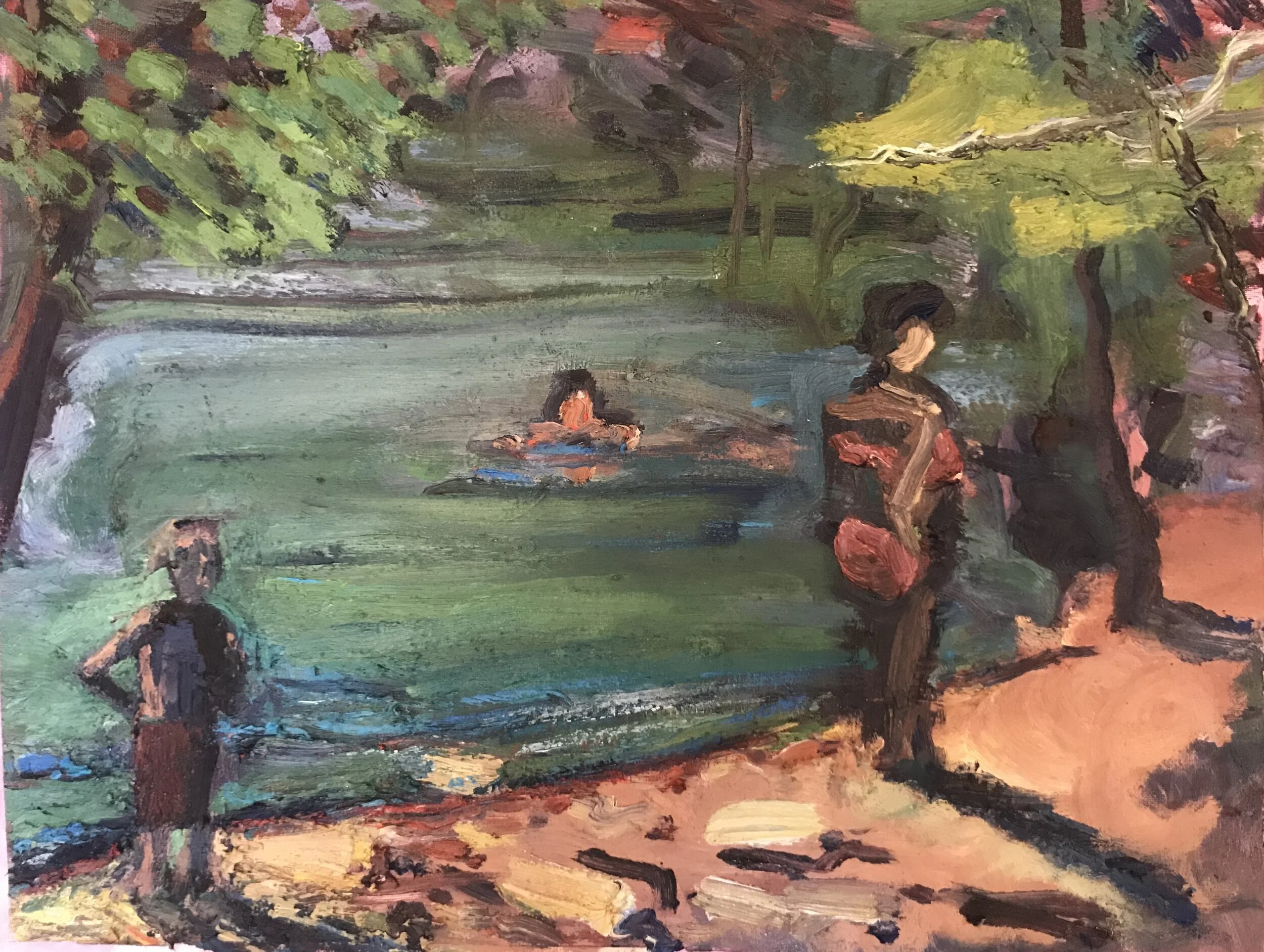 #19 “Hippy Family Swimming” Oil on Canvas, 24”x18” 2018.jpg