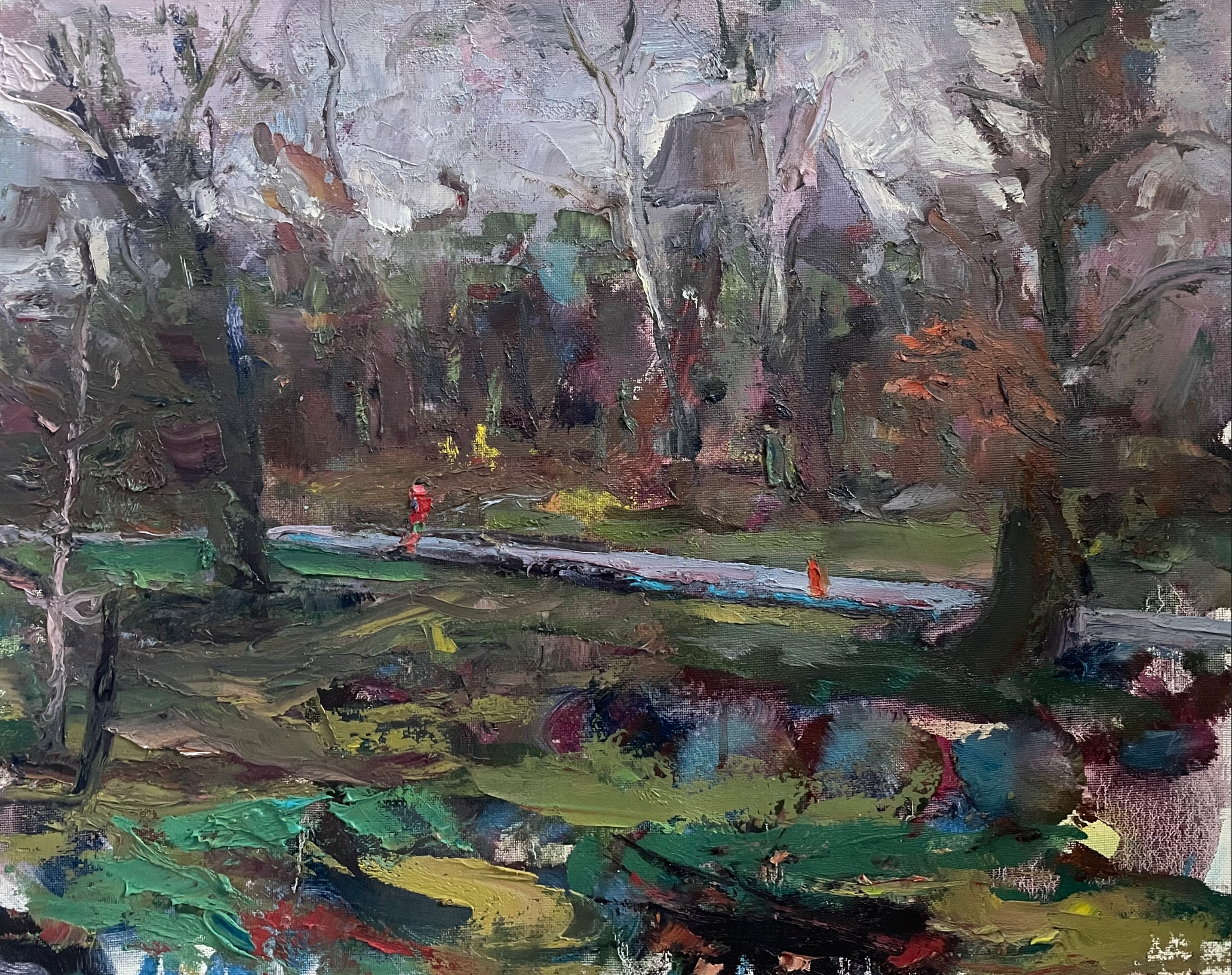 Fall Day in Cherokee Park, Painting by Aaron Lubrick