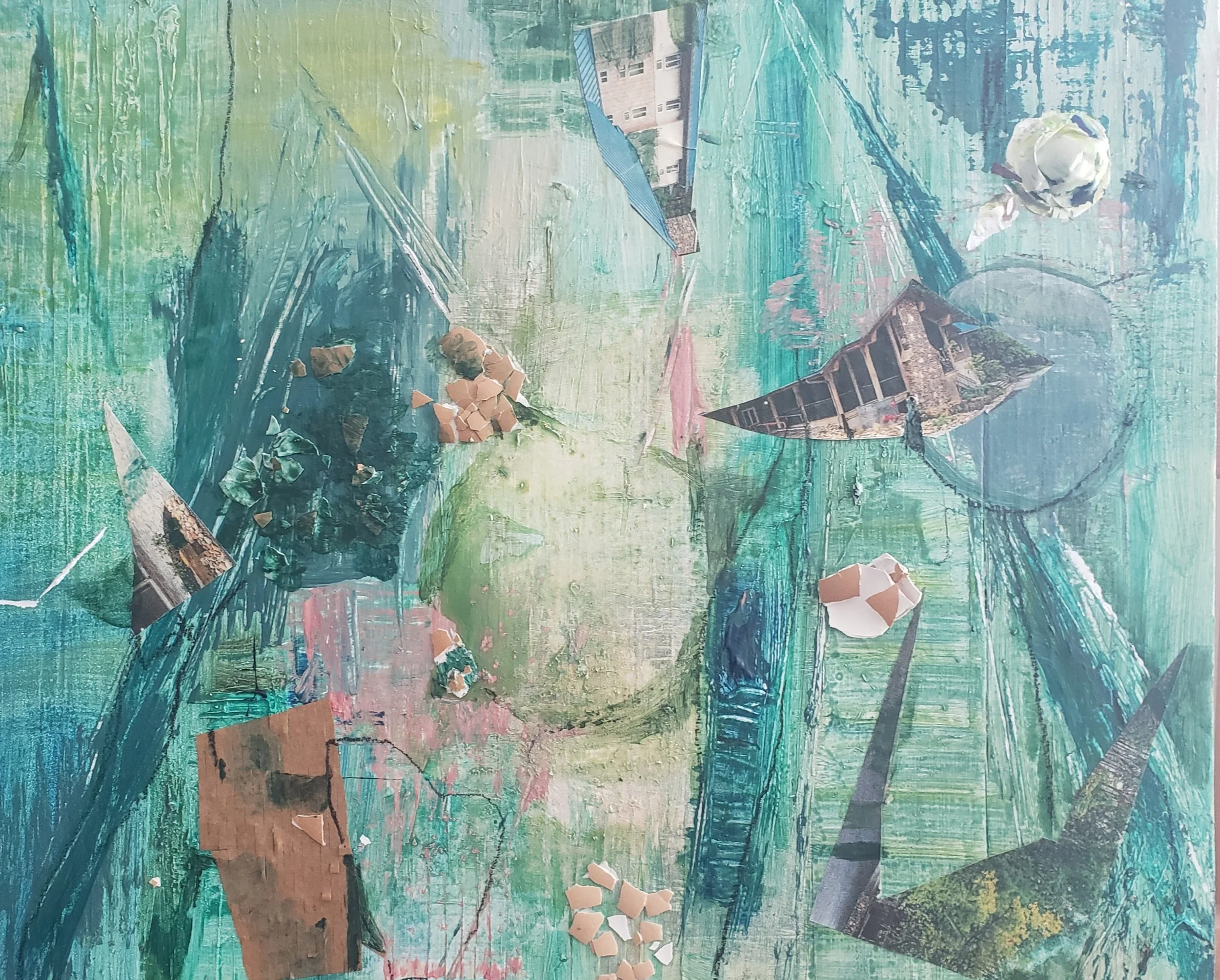  Cosmic Egg, 2024  Mixed media on Masonite, 13 x 16 inches   