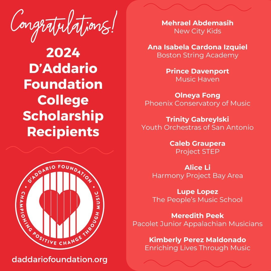 YOSA is thrilled to announce that YOSA Philharmonic flutist, Trinity Gabreylski, has been honored with a D&rsquo;Addario Foundation College Scholarship! A huge thank you to the D&rsquo;Addario Foundation for their unwavering support of our organizati