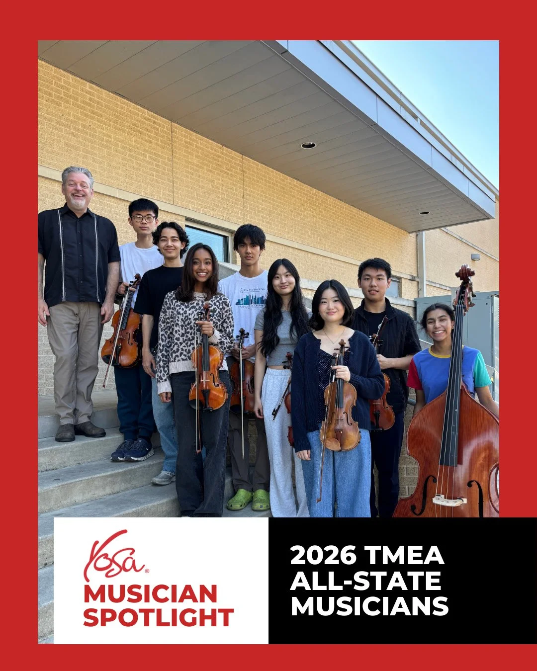 YOSA Musicians Recognized at TMEA! 🎶⁠
⁠
We&rsquo;re excited to celebrate Clara, Zhiwei, Will, Tony, Ean, Michelle, Andrea, and Hana. These incredible YOSA musicians have been selected for this year&rsquo;s TMEA All-State ensembles! Their dedication,