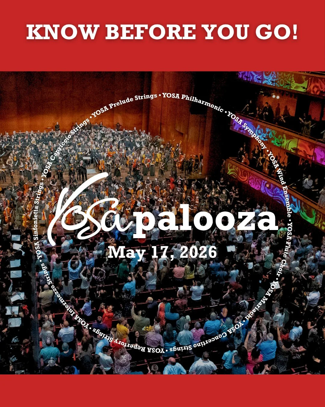 Heading to YOSAPALOOZA? 🎶✨ We&rsquo;ve got your Know Before You Go guide covered!⁠
⁠
We can&rsquo;t wait to celebrate an unforgettable night of music with our YOSA families, musicians, and community. 💙