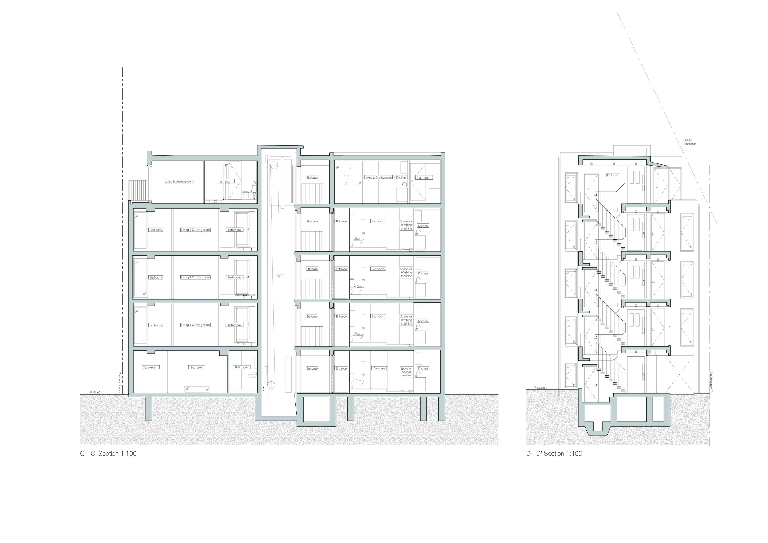 Fudomae Apartment With Six Voids_CD Section.jpg