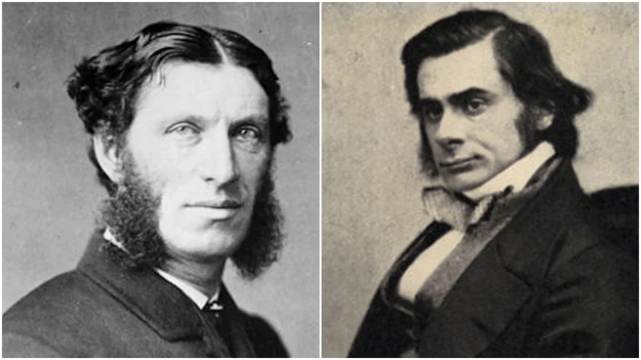 Matthew Arnold (left) and Thomas Huxley