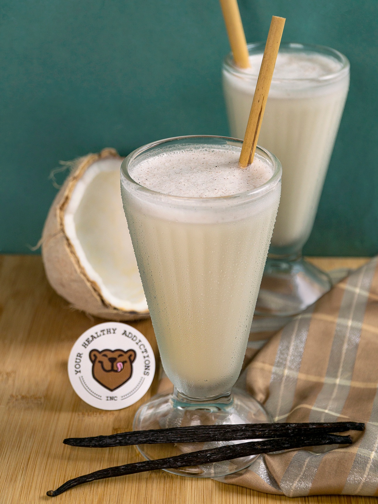 vanilla goat whey and coconut milk protein shake